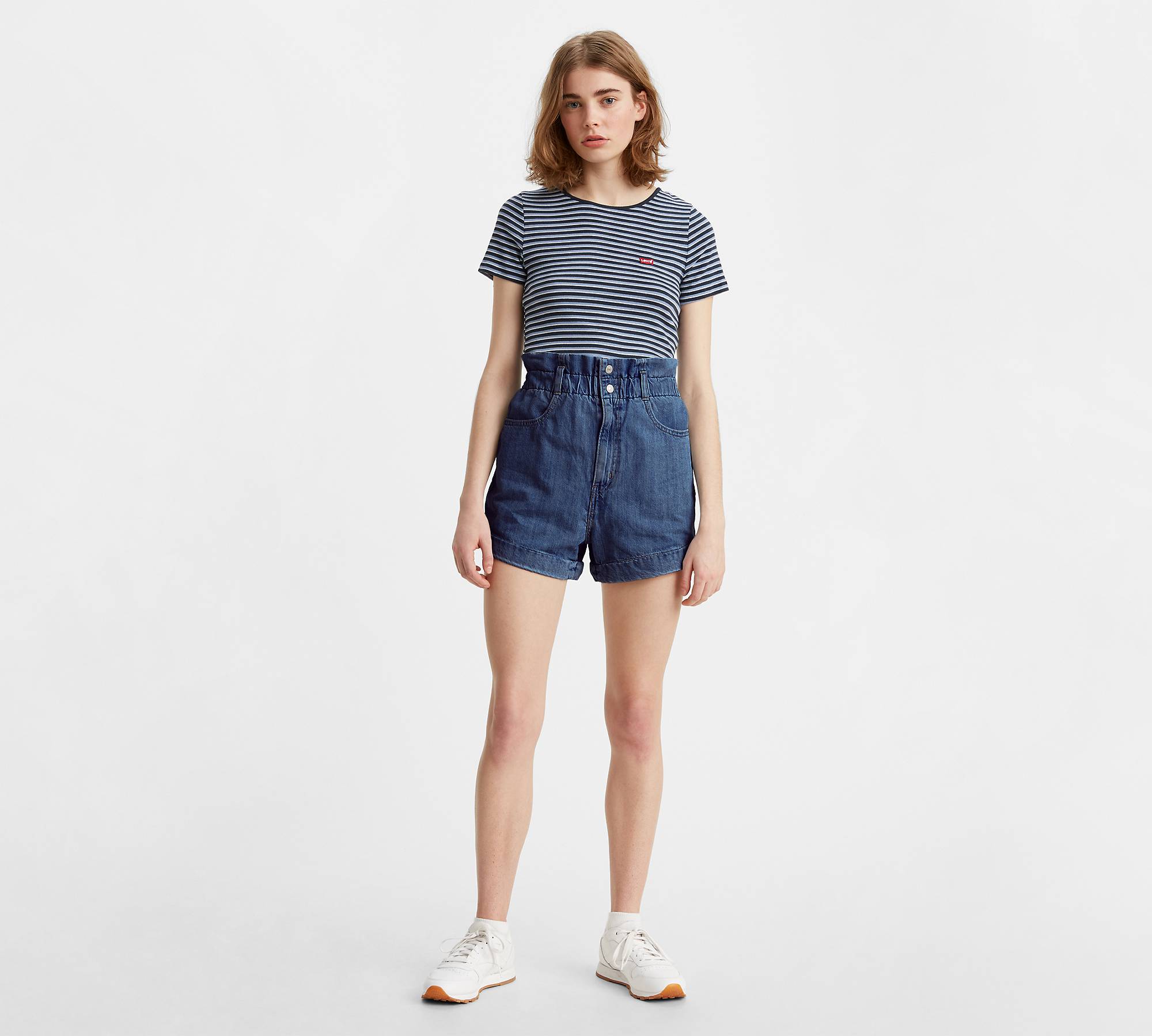 High-Waisted Paperbag Women's Shorts 1