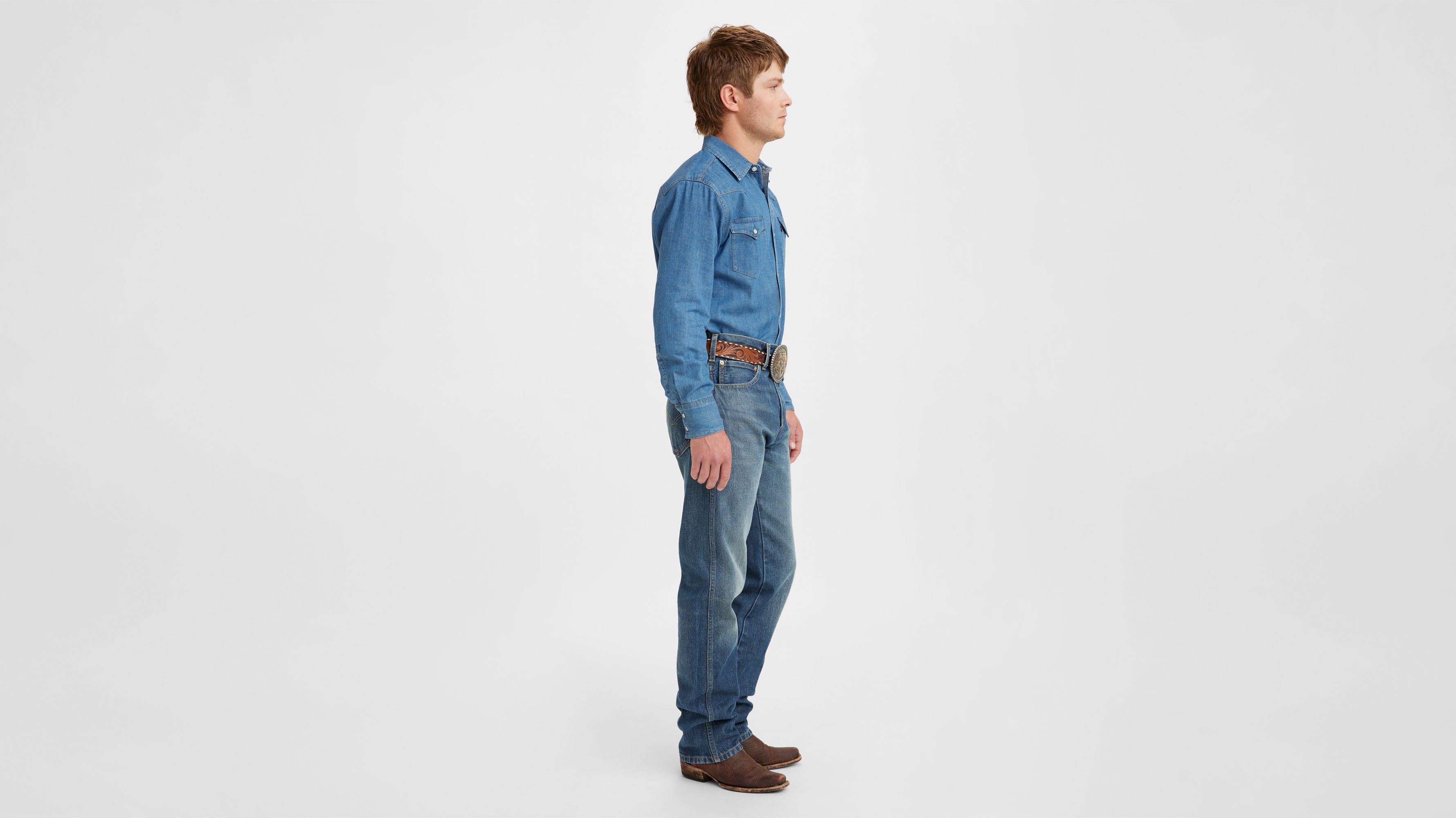 Western Fit Men's Jeans - Medium Wash
