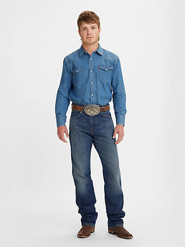 리바이스 Levi Western Fit Mens Jeans,Dark Indigo - Dark Wash - Non Stretch