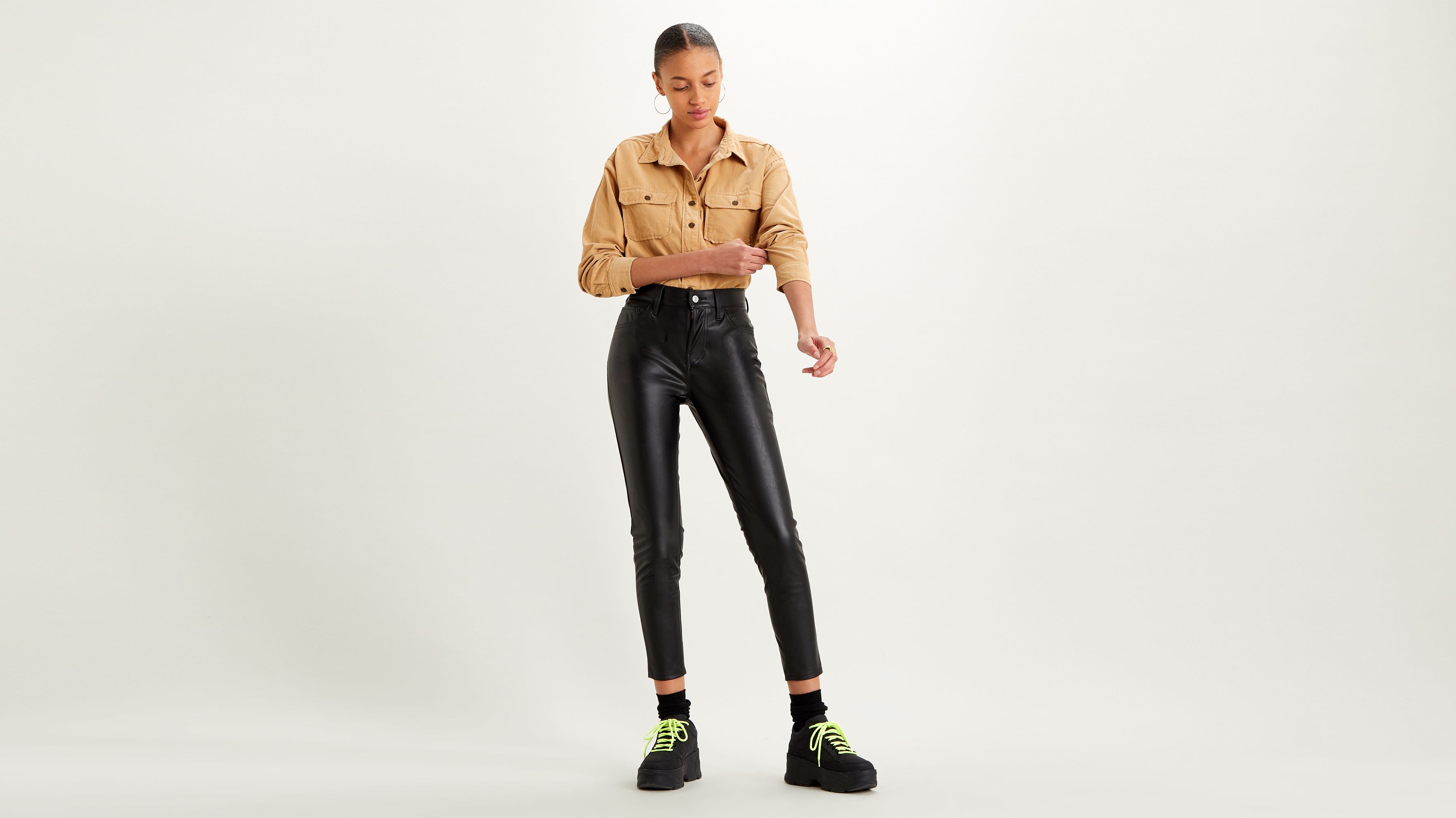 720™ Faux Leather Ankle Jeans - Black 