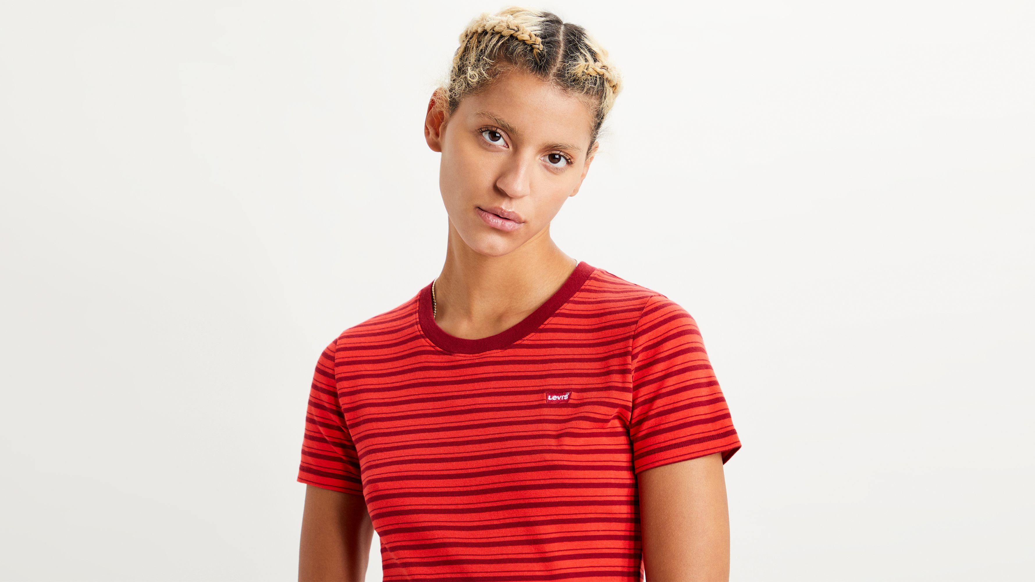 Short Sleeve Rib Baby Tee Shirt Red Levi's® US