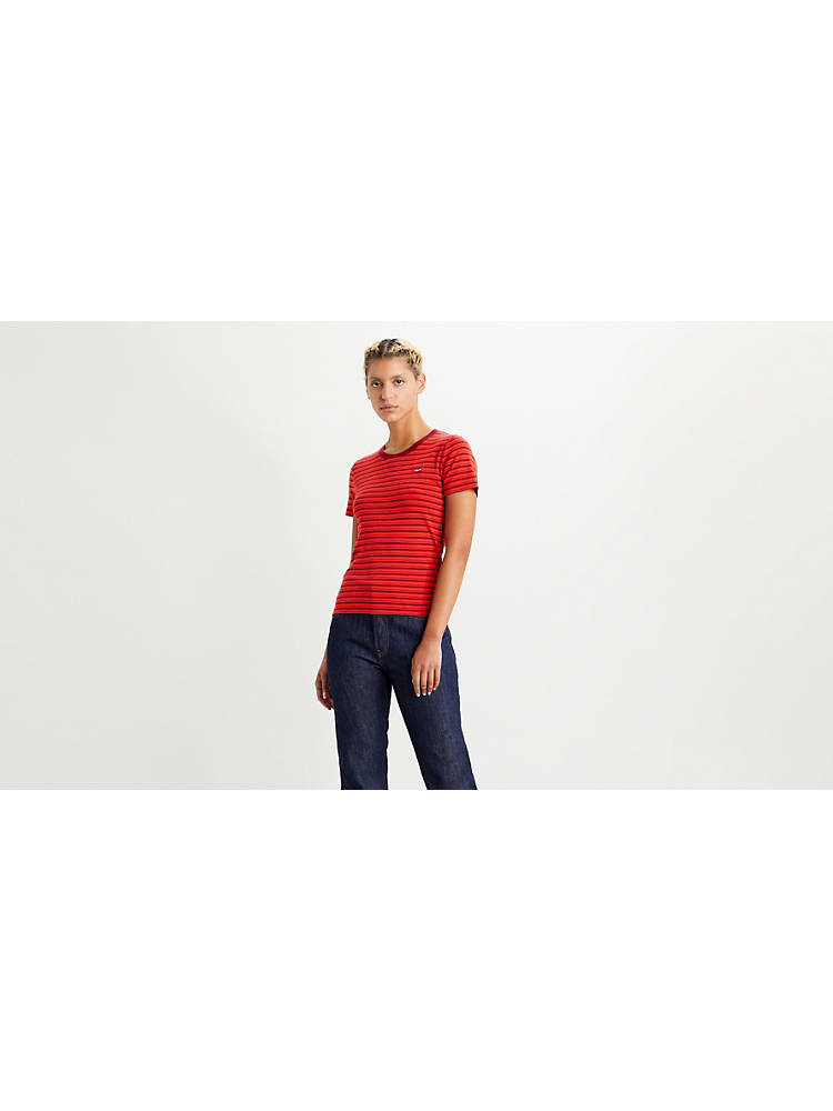 Short Sleeve Rib Baby Tee Shirt - Red | Levi's® US