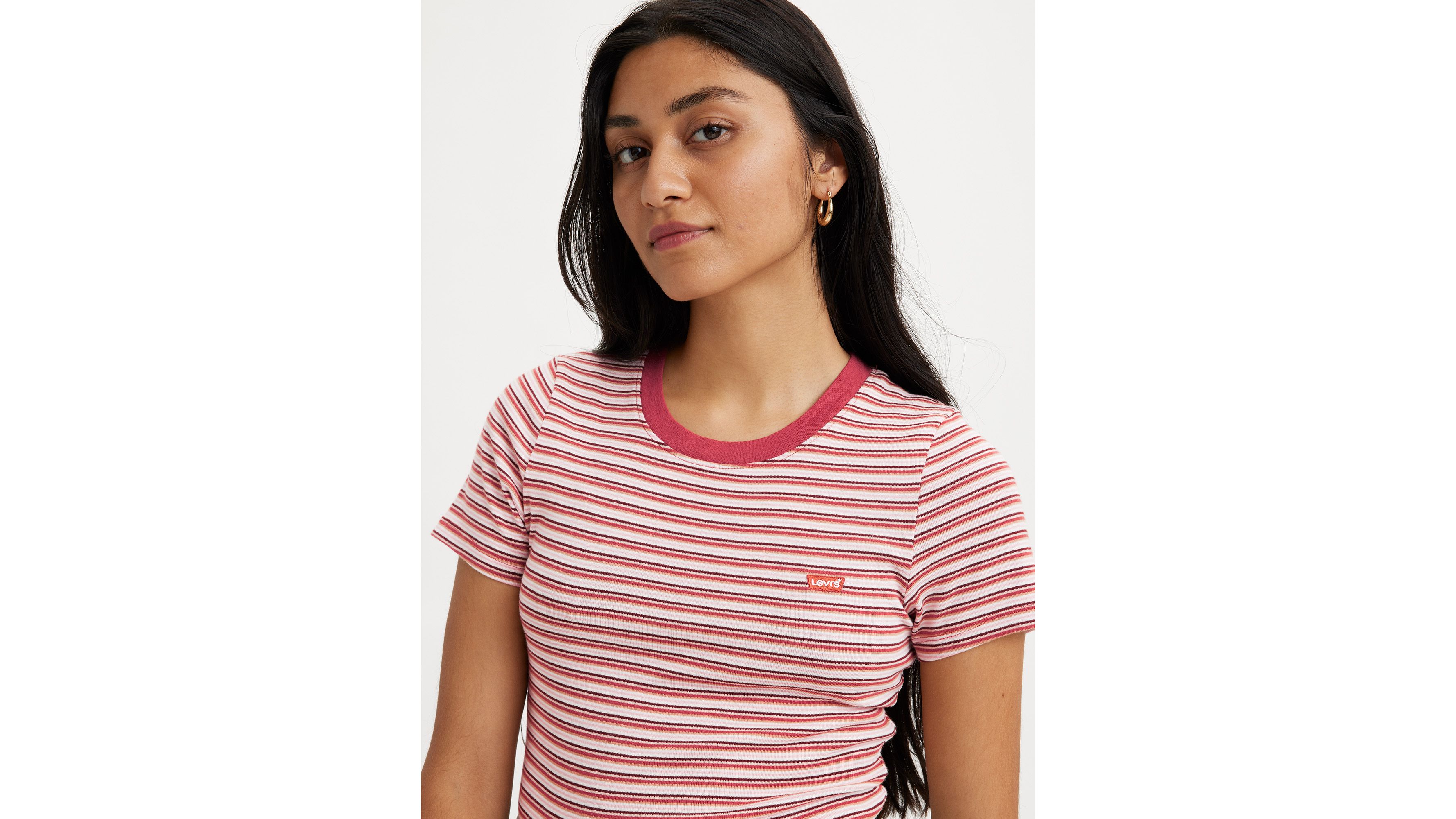 Striped Short Sleeve Rib Baby T-Shirt 4