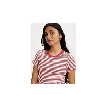 Striped Short Sleeve Rib Baby T-Shirt 4