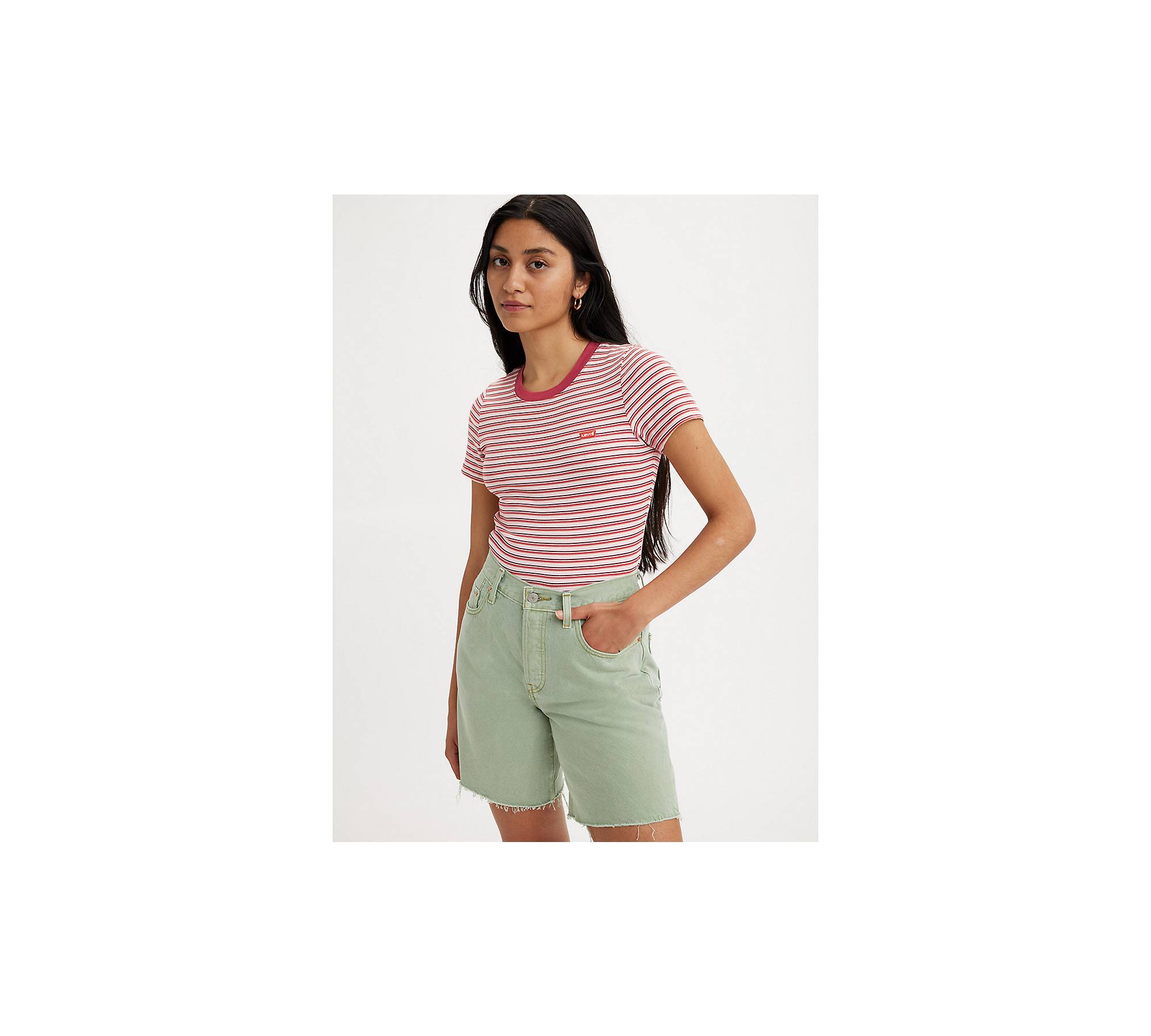 Striped Short Sleeve Rib Baby T-shirt - Red | Levi's® US