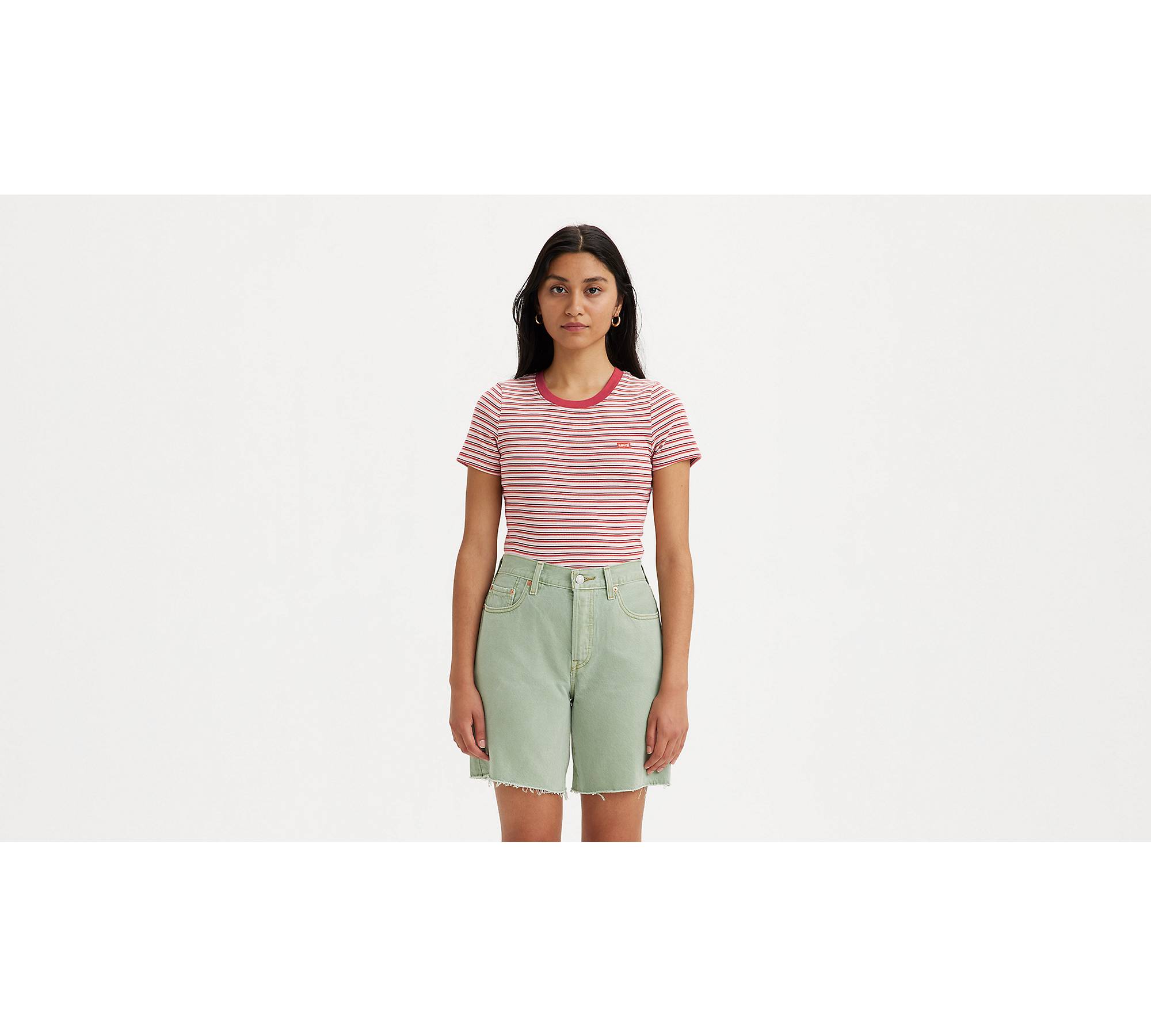 Striped Short Sleeve Rib Baby T-shirt - Red | Levi's® US