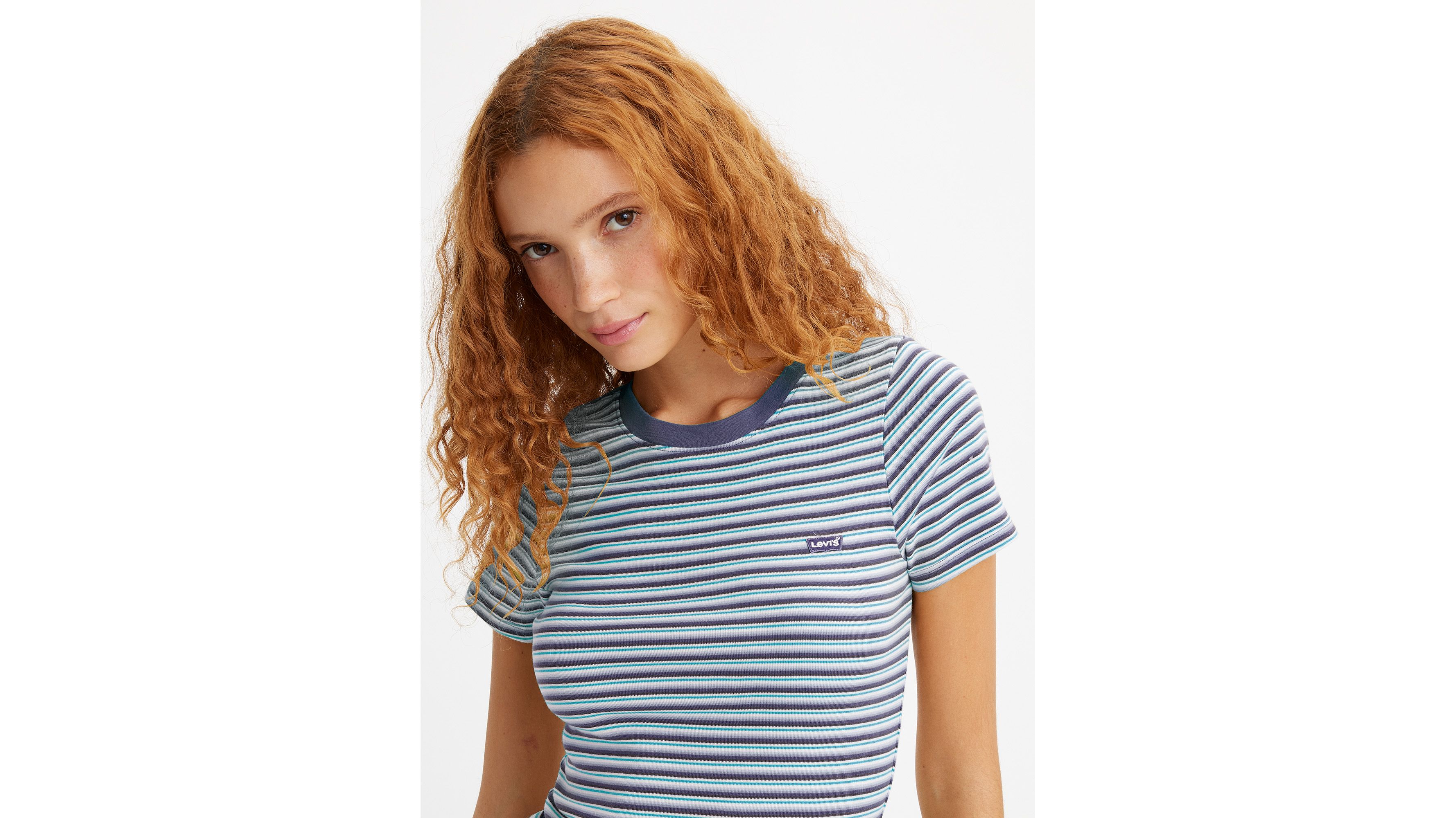 Short Sleeve Rib Baby T-shirt - Blue | Levi 