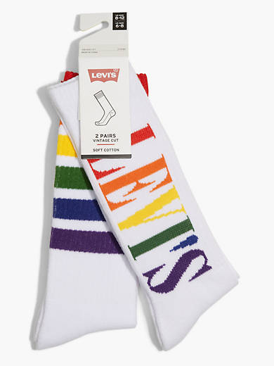 Løft dig op frihed For det andet Levi's® Pride Rainbow Stripe Crew Cut Socks (2 Pack) - Multi-color | Levi's®  US