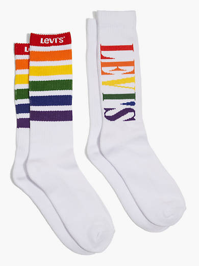 Levi's® Pride Rainbow Stripe Crew Cut Socks (2 Pack)