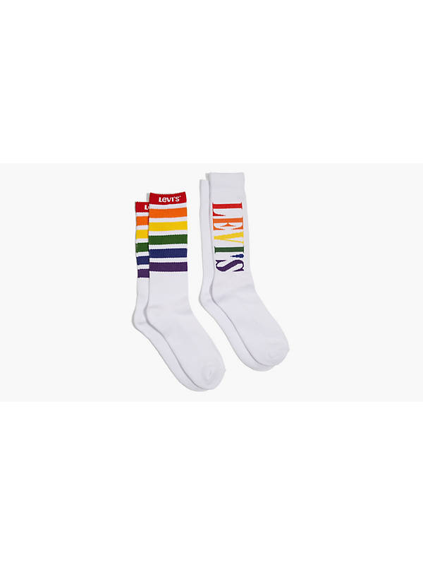 Levi's® Pride Rainbow Stripe Crew Cut Socks (2 Pack) - Multi-color ...