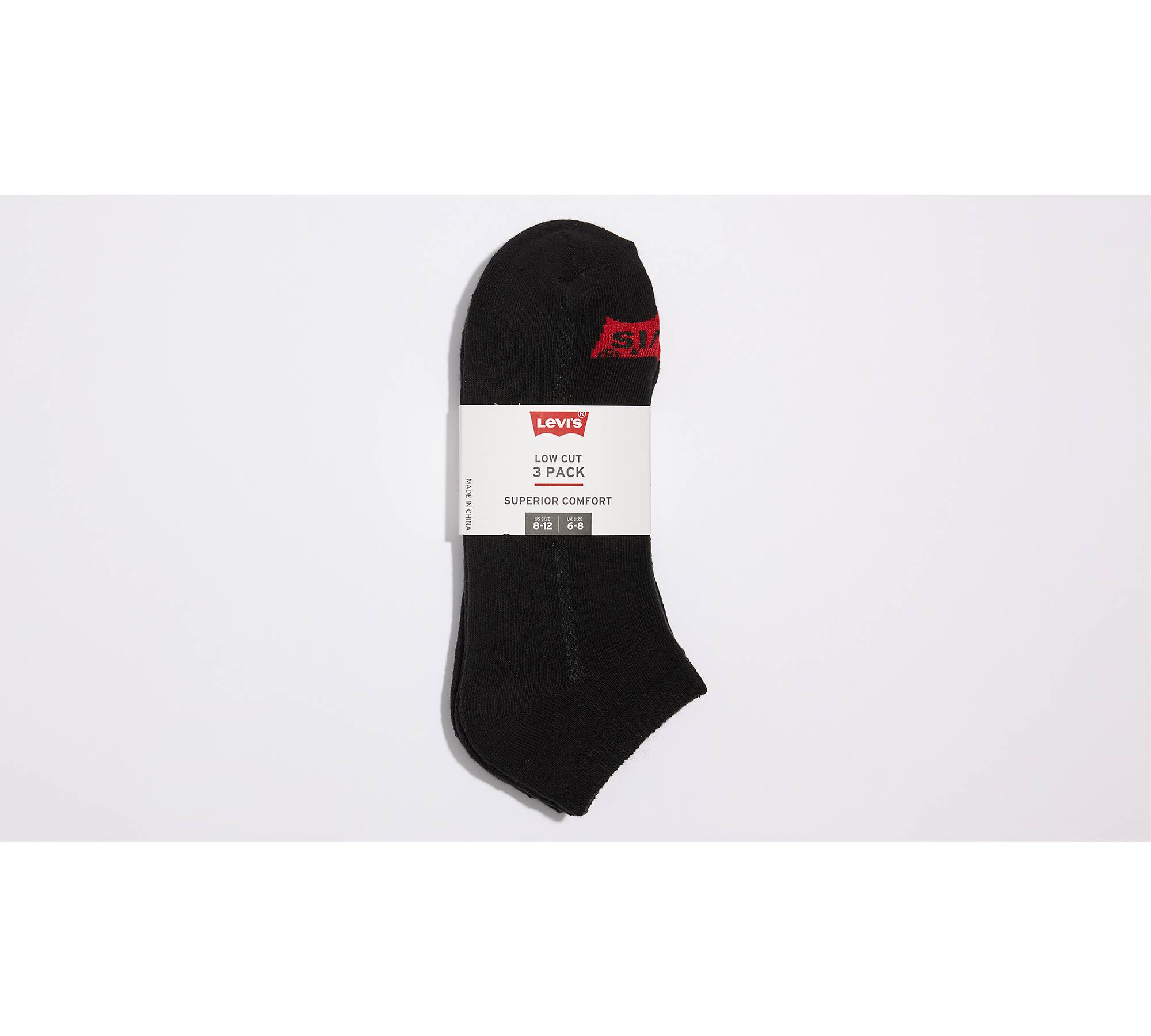 Levi's® Logo Low Cut Socks (3 Pack) - Black | Levi's® US
