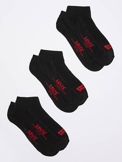 Levi's® Logo Low Cut Socks (3 Pack) - Black | Levi's® US
