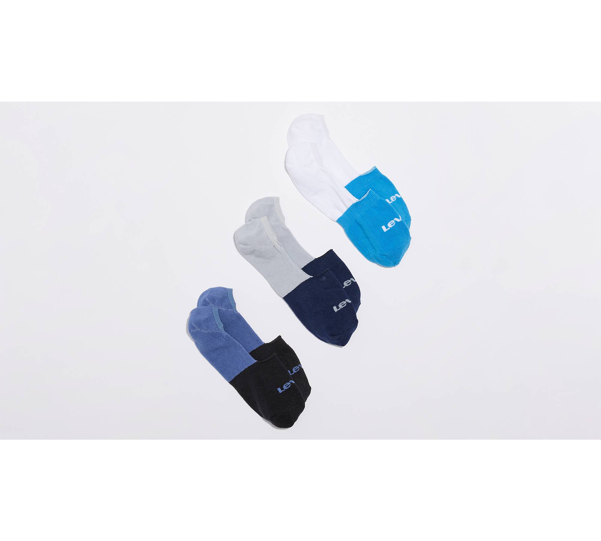 Color Block No Show Socks (3 Pack) - Blue | Levi's® US