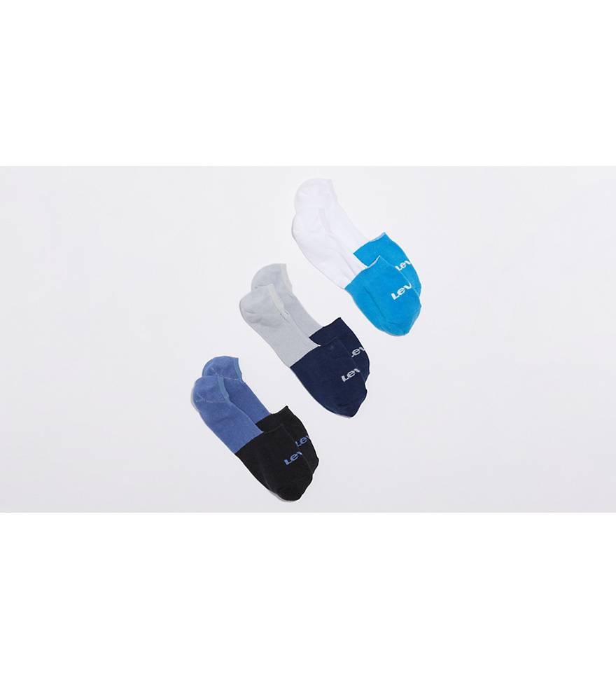 Color Block No Show Socks (3 Pack) - Blue | Levi's® US