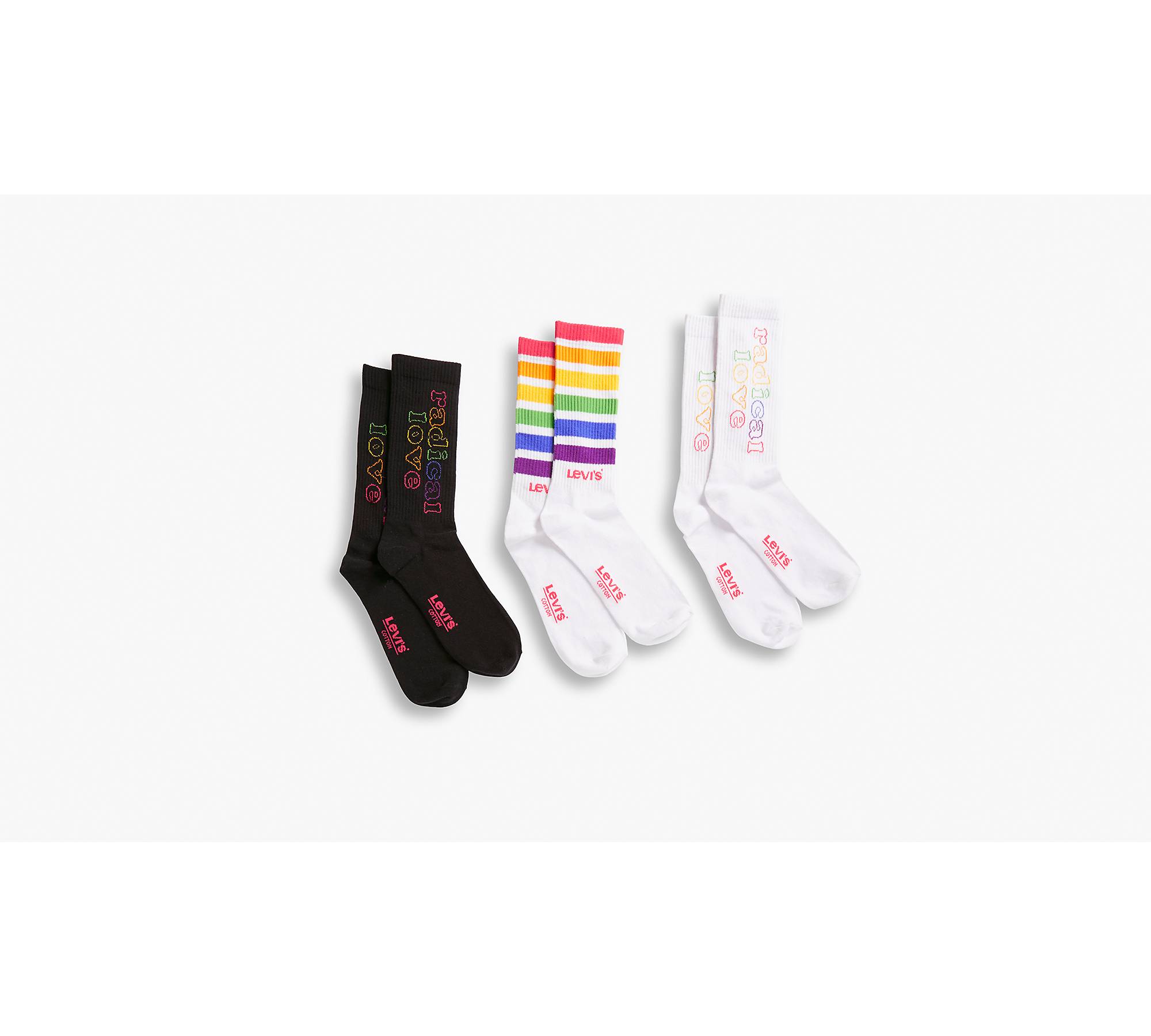 Levi's® Pride Regular Cut Socks (3 Pack) - Multi-color | Levi's® US