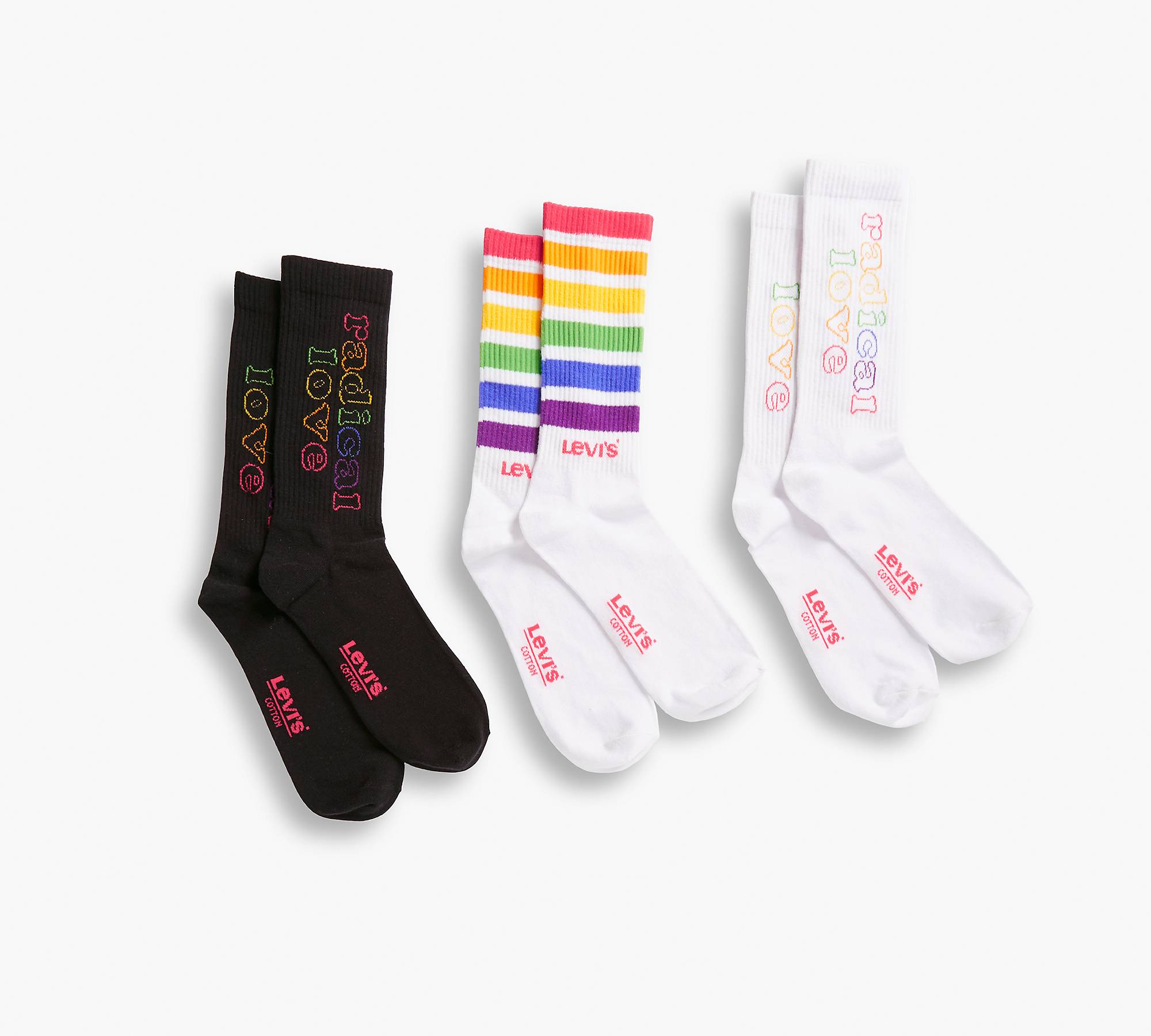 Levi's® Pride Regular Cut Socks (3 Pack) 1