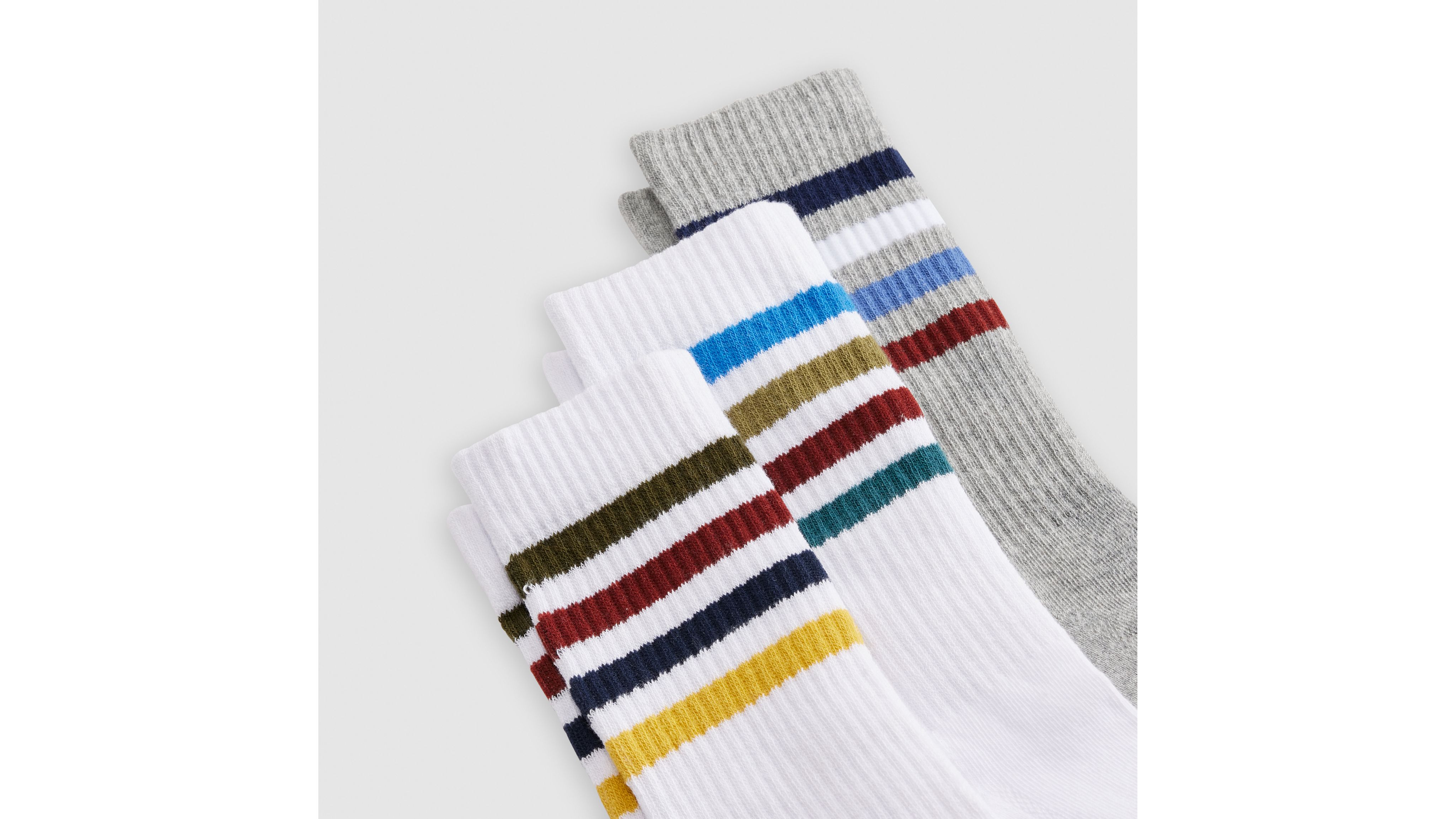 Retro Striped Athletic Crew Socks 2