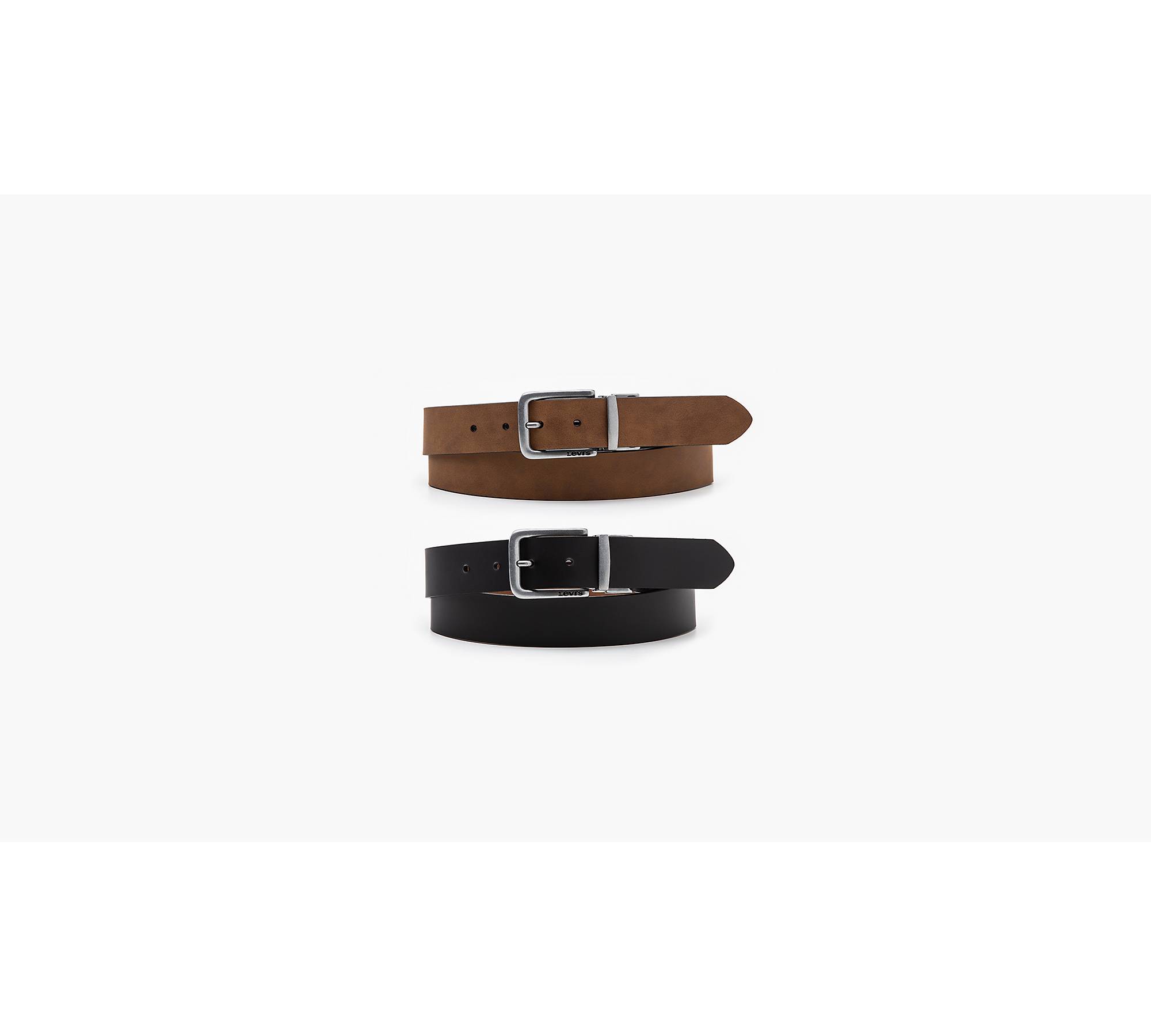 Reversible leather/black belt