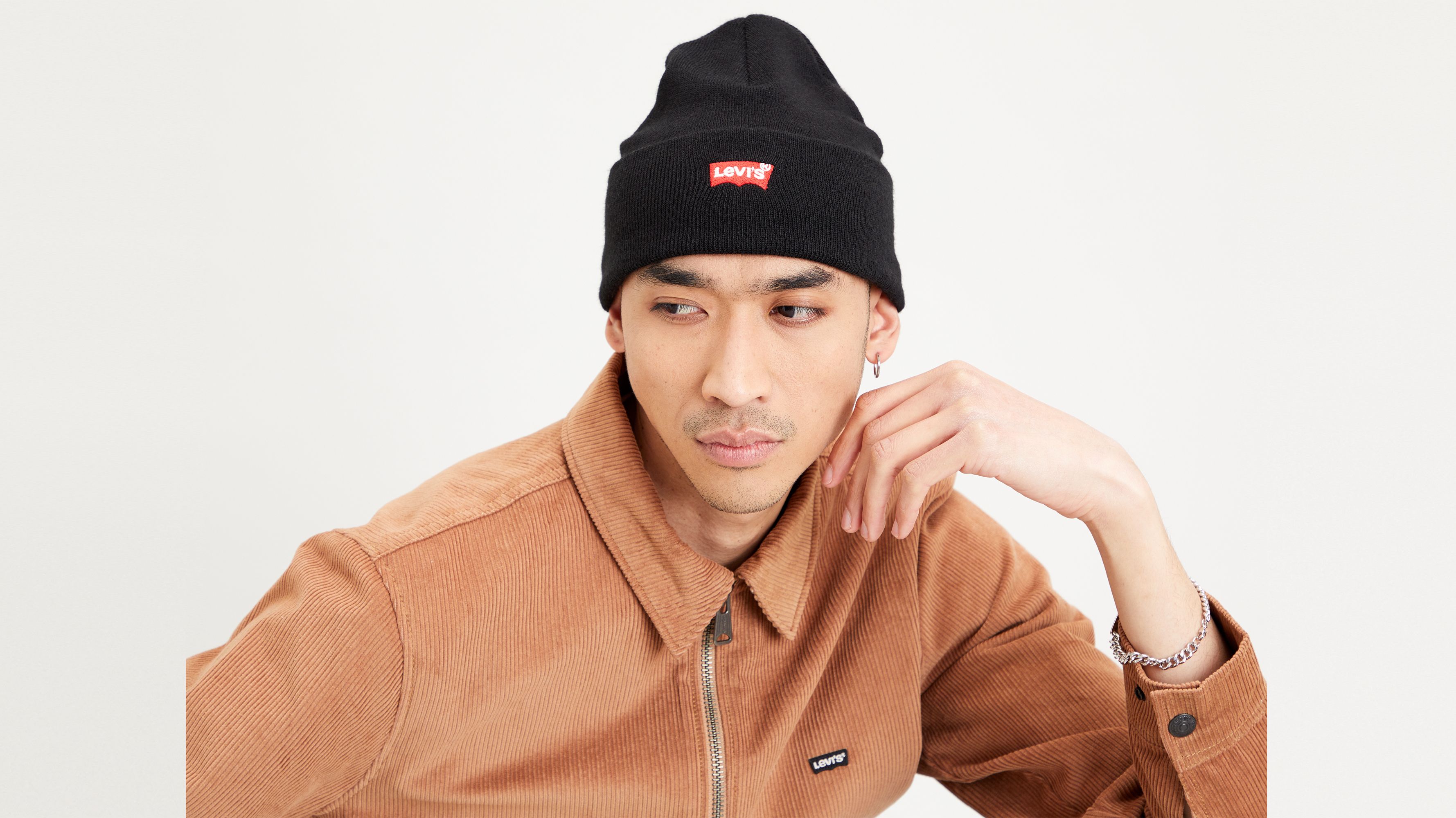 Embroidered Slouchy Beanie - Black | Levi's® CH