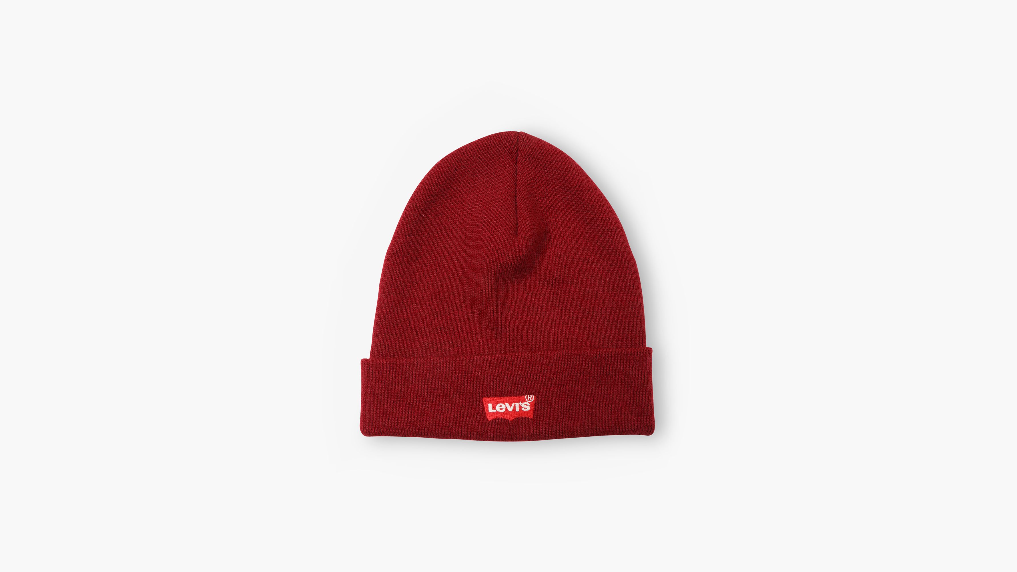 Embroidered Slouchy Beanie - Red