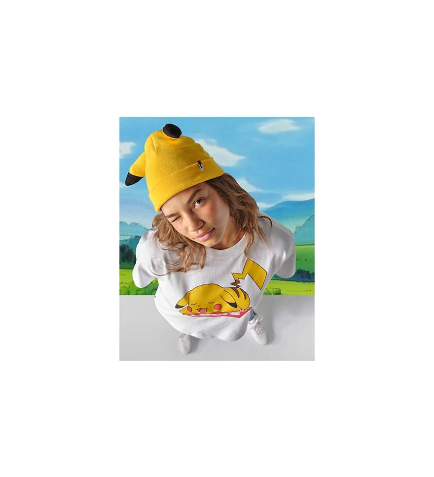 Bonnet brodé Pokemon Pikachu avec oreilles pour enfants 