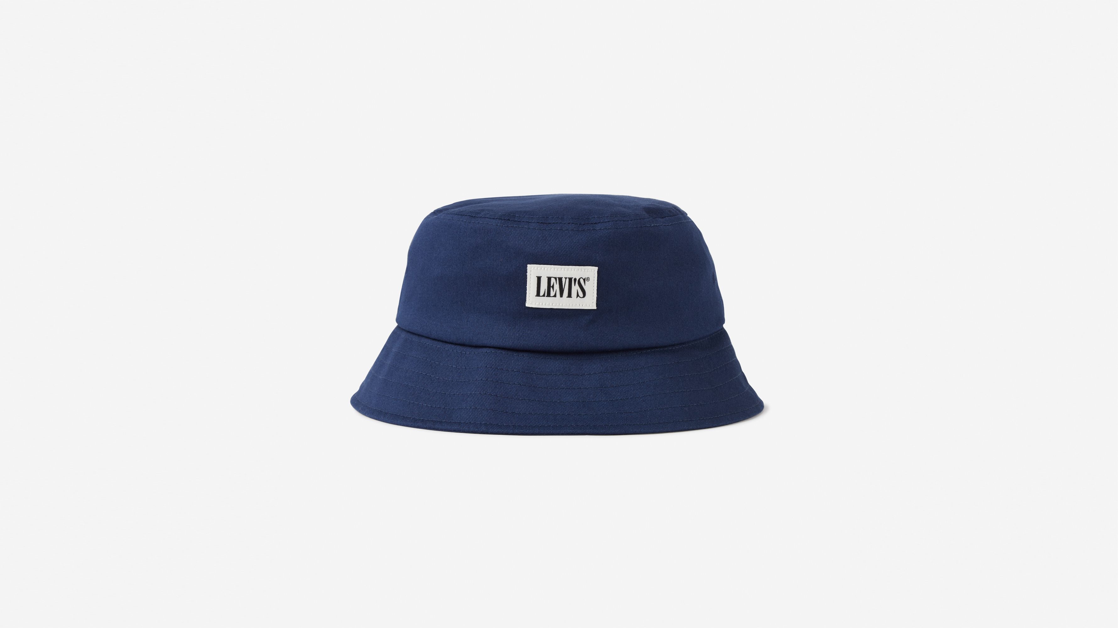 Reversible Serif Bucket Hat - Blue 