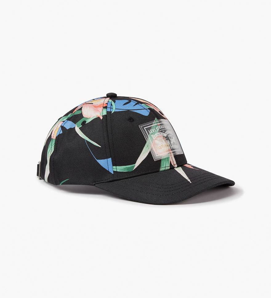 Two Horse Patch Floral Print Baseball Hat 1