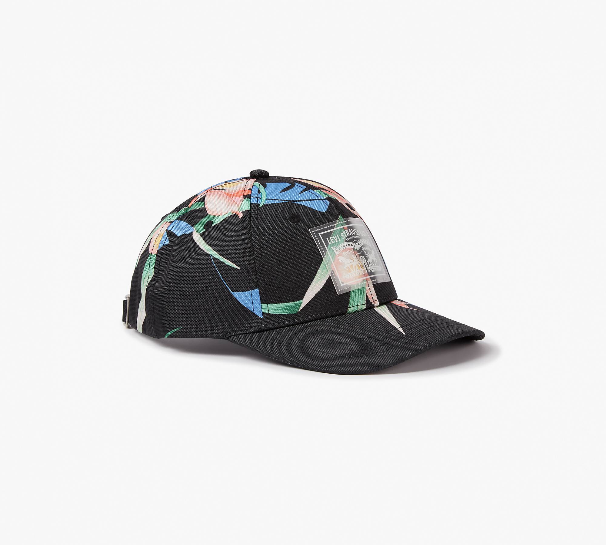 Two Horse Patch Floral Print Baseball Hat 1