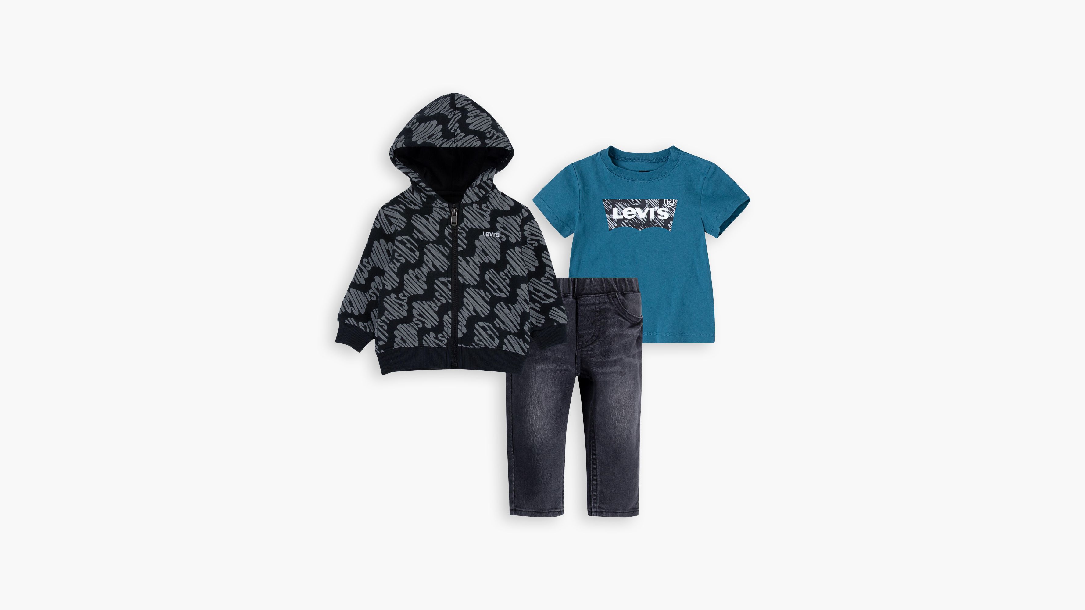 Baby Boys T-Shirt, Zip Hoodie and Jeans Set 12-24M 1