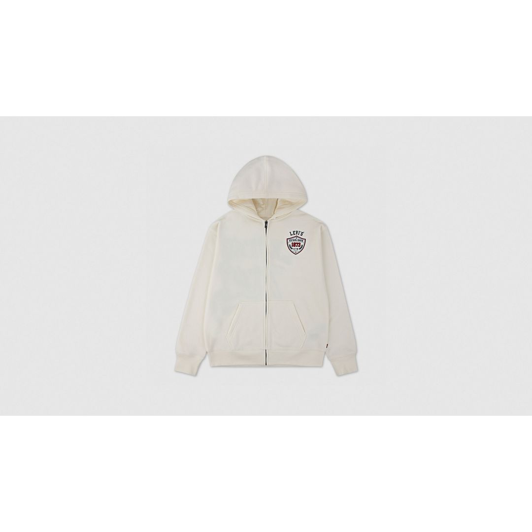 Levi's On The Field Full Zip Hoodie Big Boys S-xl Xl In White