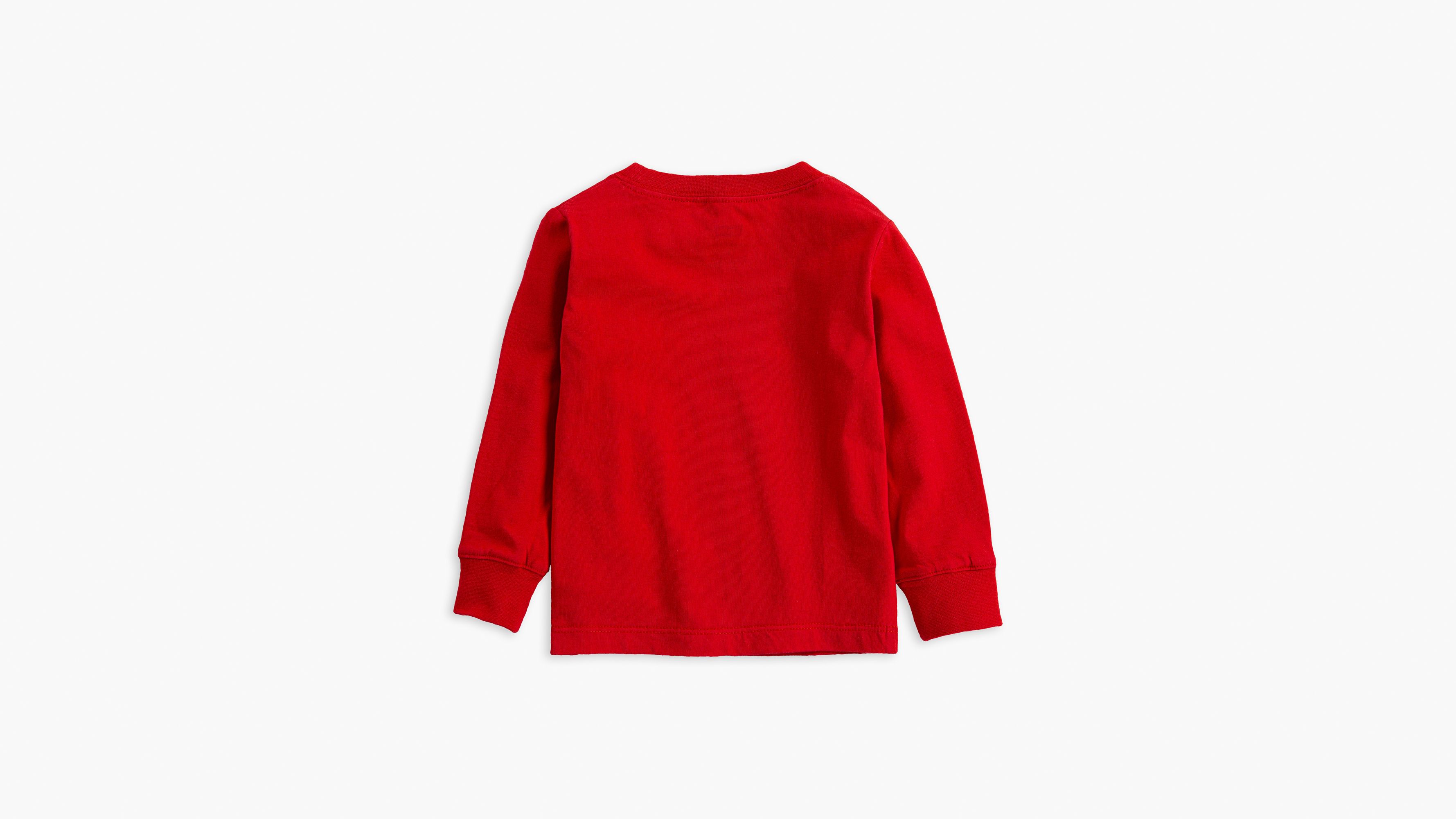 red long sleeve graphic tee