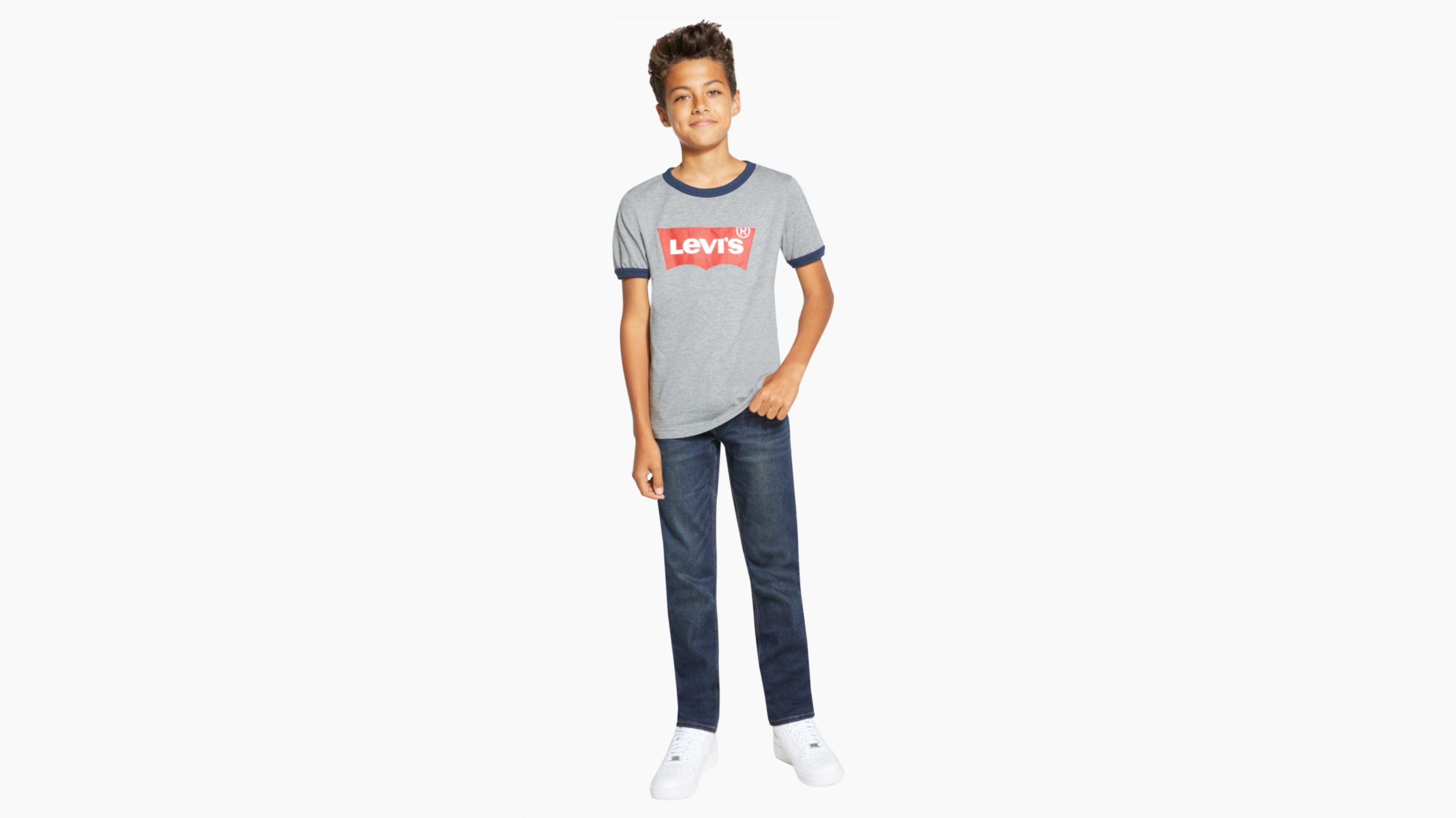 Levi's Boys' Batwing Fill T-Shirt, White/Fish, 4T