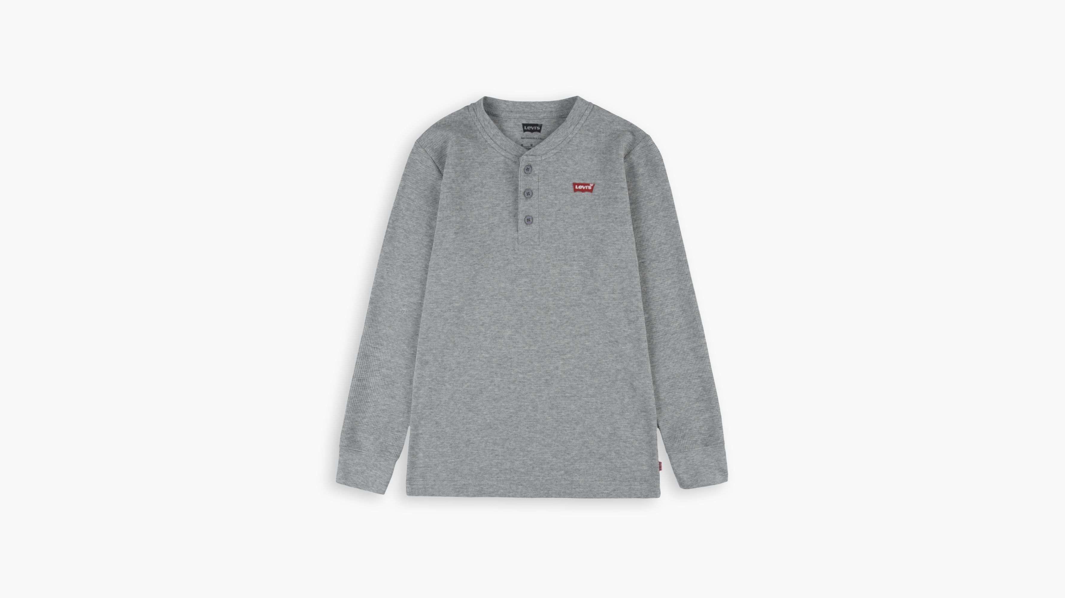 【CPGN STUDIO】23FW★ Gray Belly Long Sleeve Levi's® Long Sleeve Henley Knit Top Big Boys S-xl - Grey