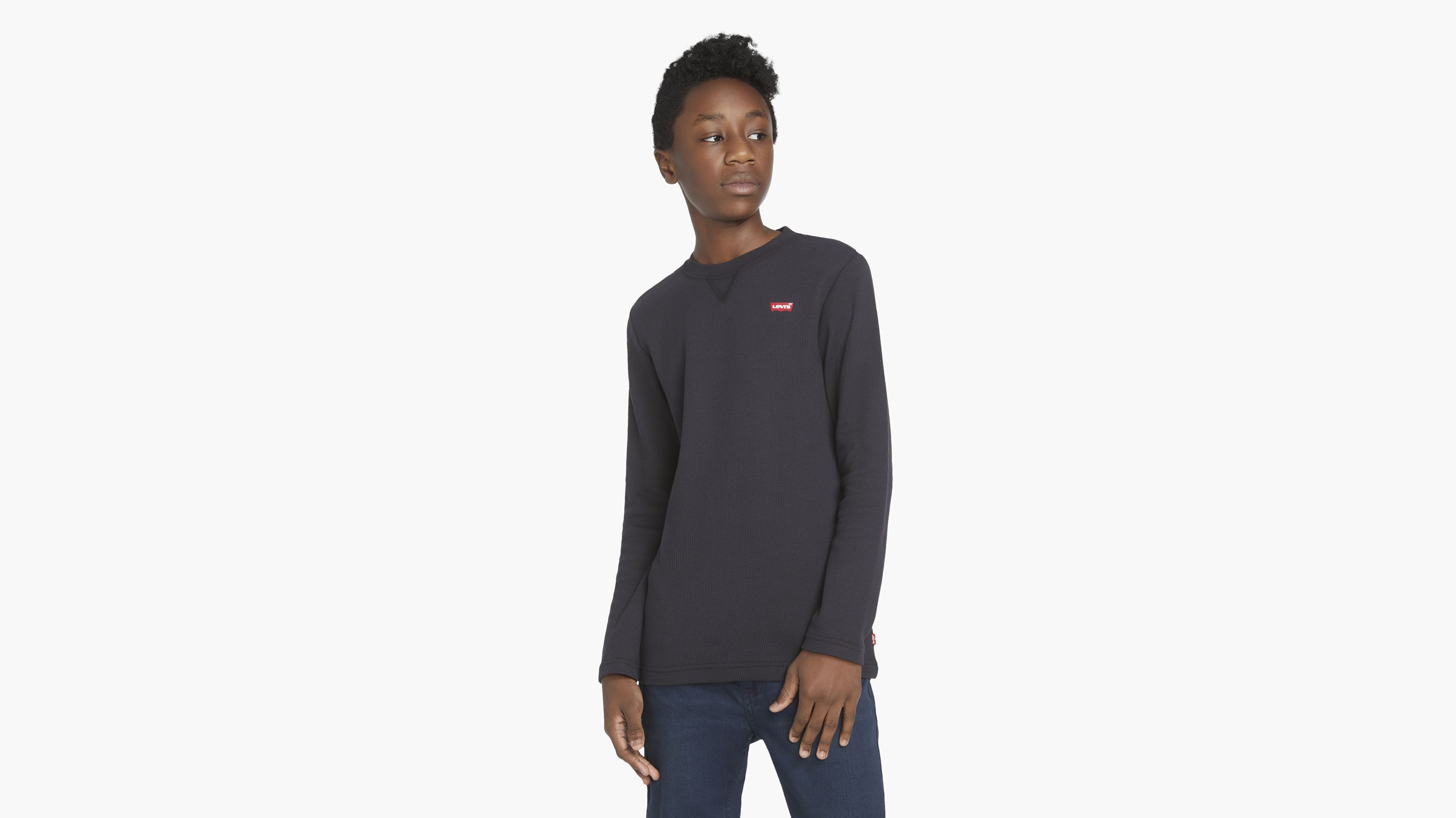 Thermal Crew Knit Top Big Boys 8-20 - Black | Levi's® US