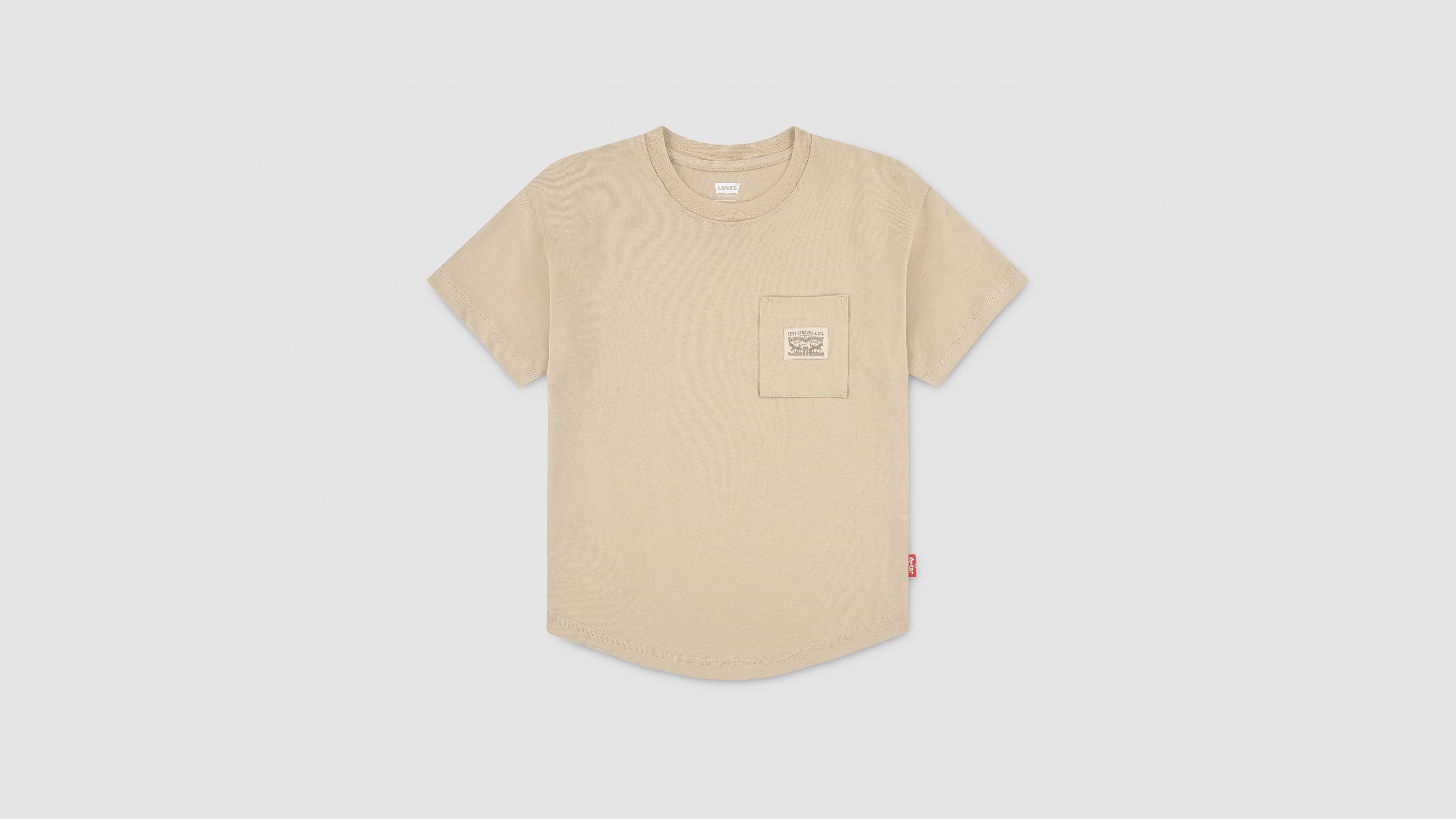 Levi's Levis Curved Hem Pocket Tee Big Boys S-xl T-shirt M In Neutral