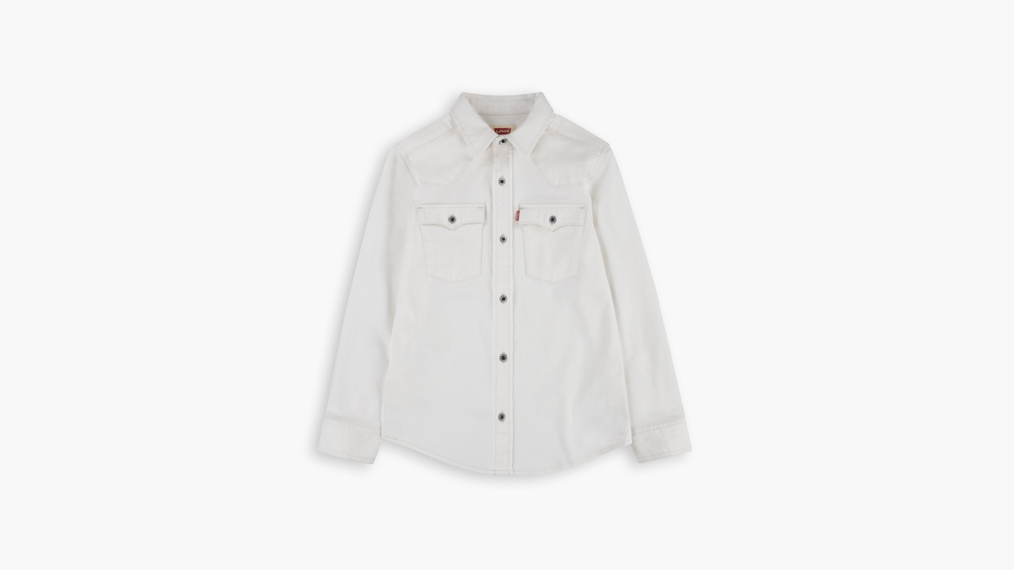Long Sleeve Western Button Up Big Boys Shirt S-xl - White | Levi's® US