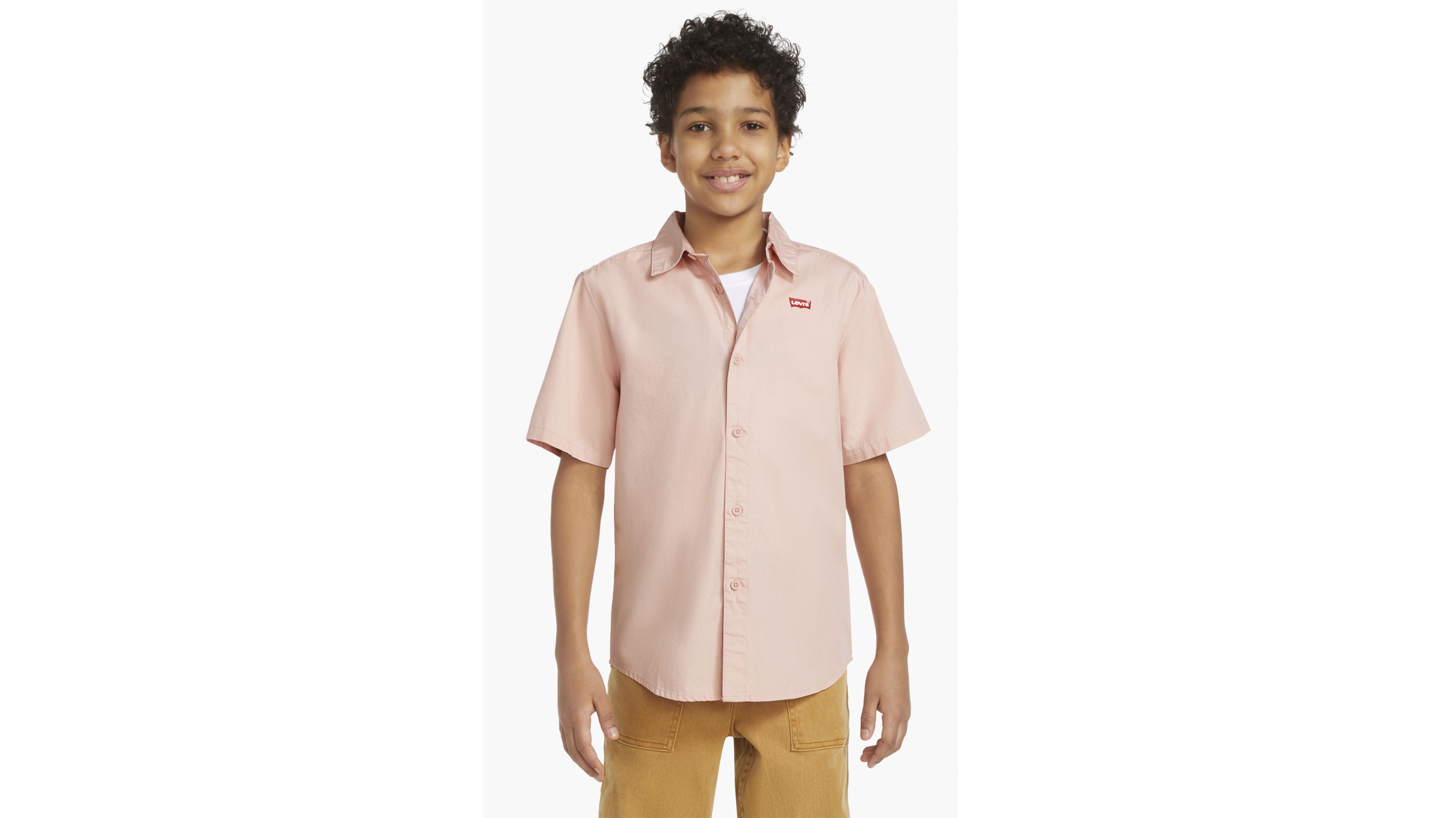 Short Sleeve Woven Shirt Big Boys Sxl Pink Levi's® US