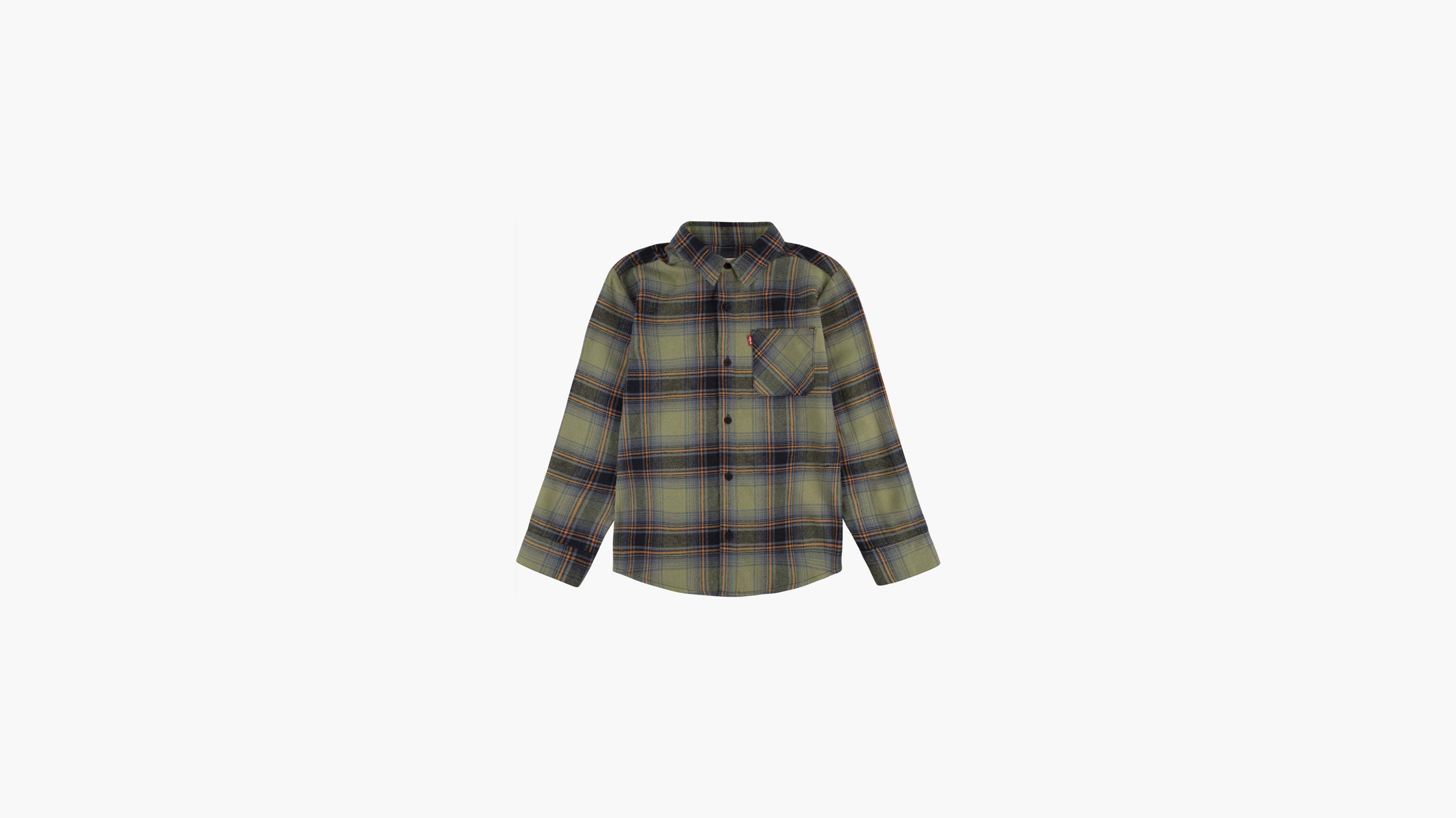 Long Sleeve Flannel Shirt Big Boys S-XL 4