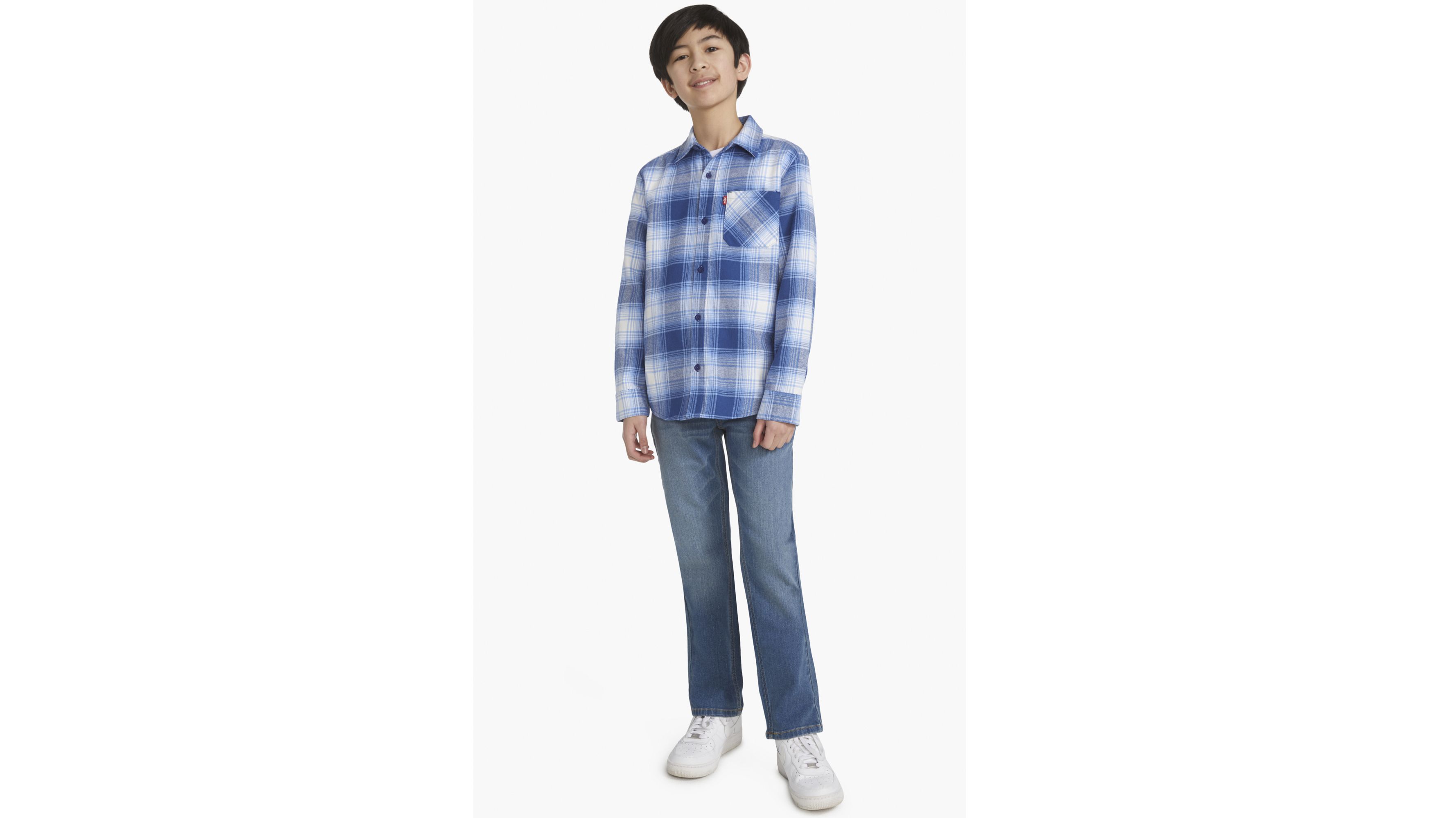 Long Sleeve Flannel Shirt Big Boys S-XL 3