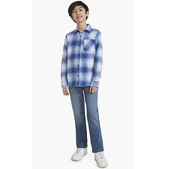 Long Sleeve Flannel Shirt Big Boys S-XL 3