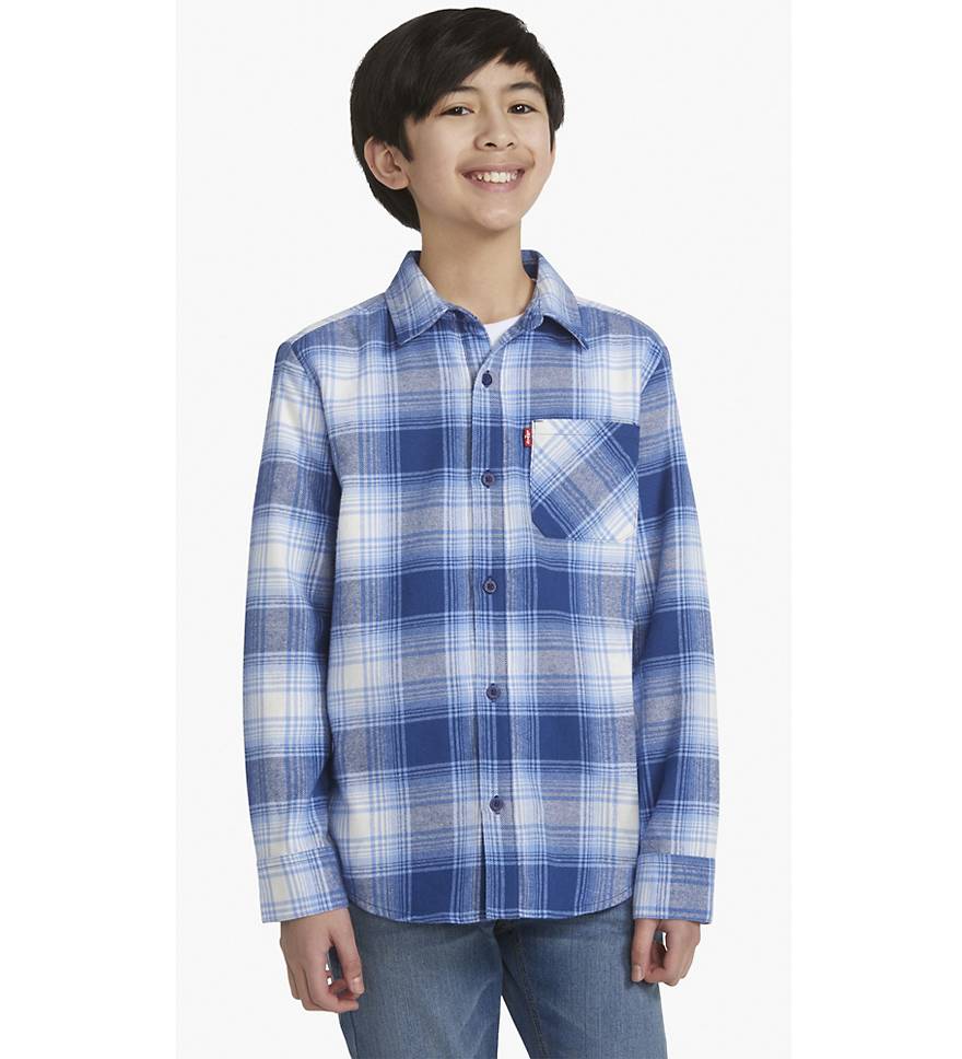 Long Sleeve Flannel Shirt Big Boys S-XL 1