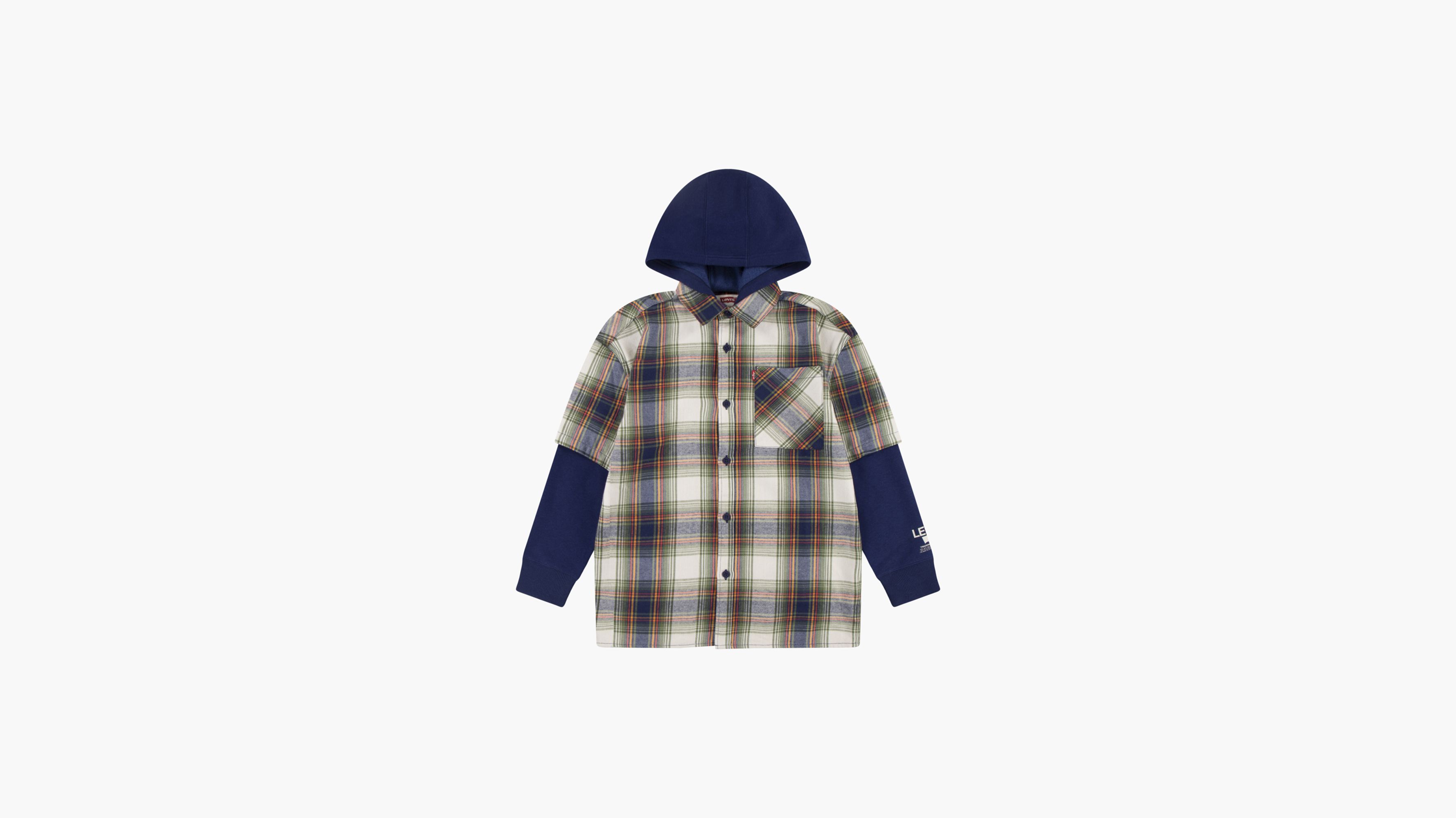 Hooded Woven Shirt Big Boys 8-20 1