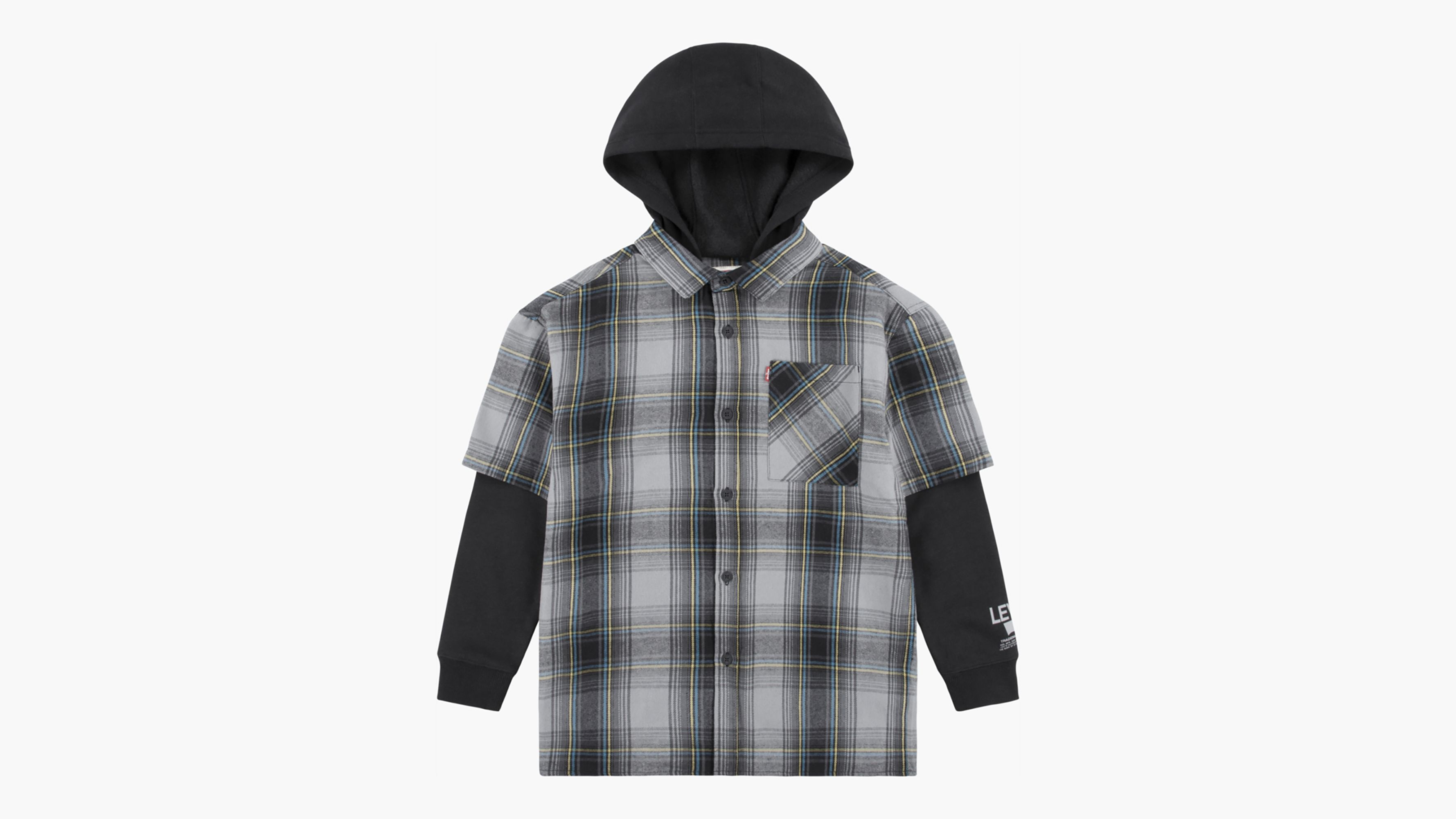 Hooded Woven Shirt Big Boys 8-20 1