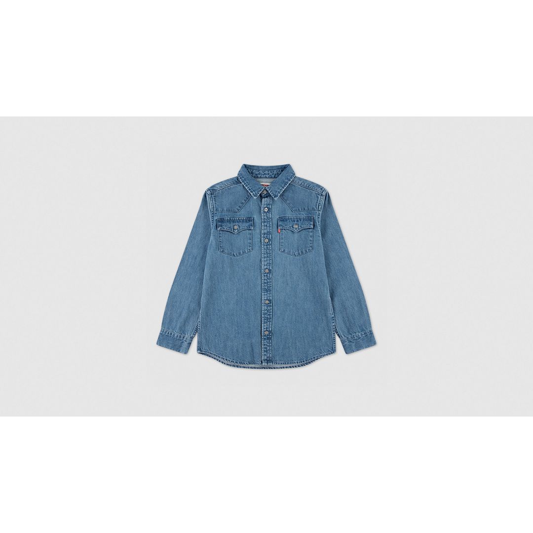 Levi's Levis New Barstow Western Shirt Chambray Big Boys S-xl M In Blue