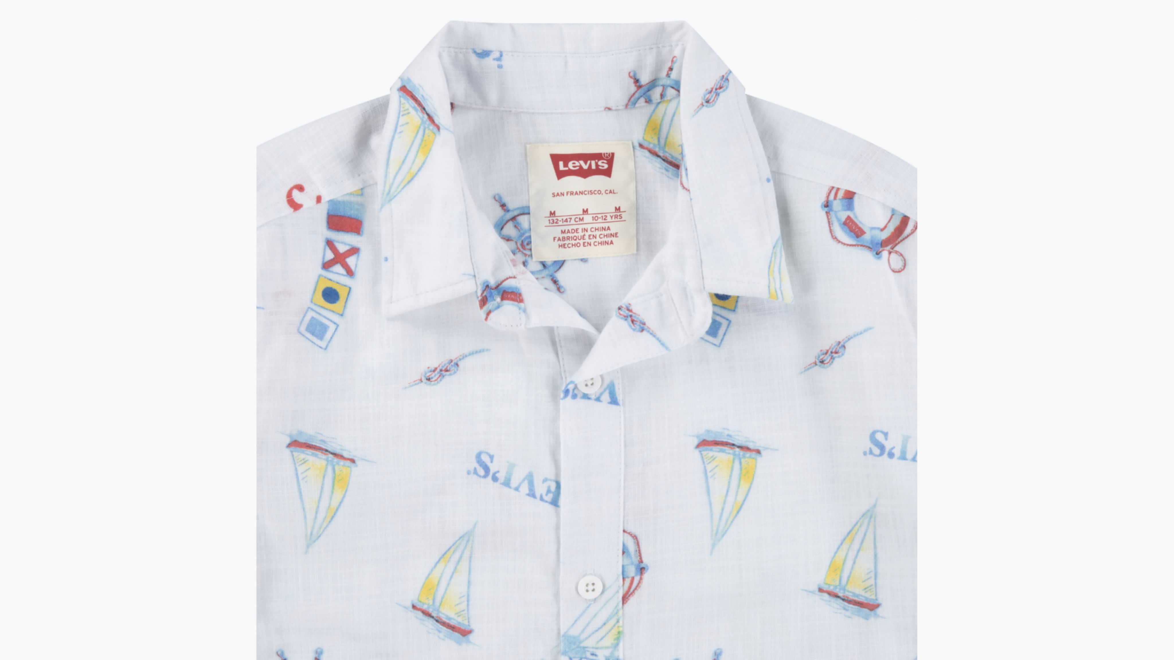 Slub Texture Woven Shirt Big Boys S-XL 3