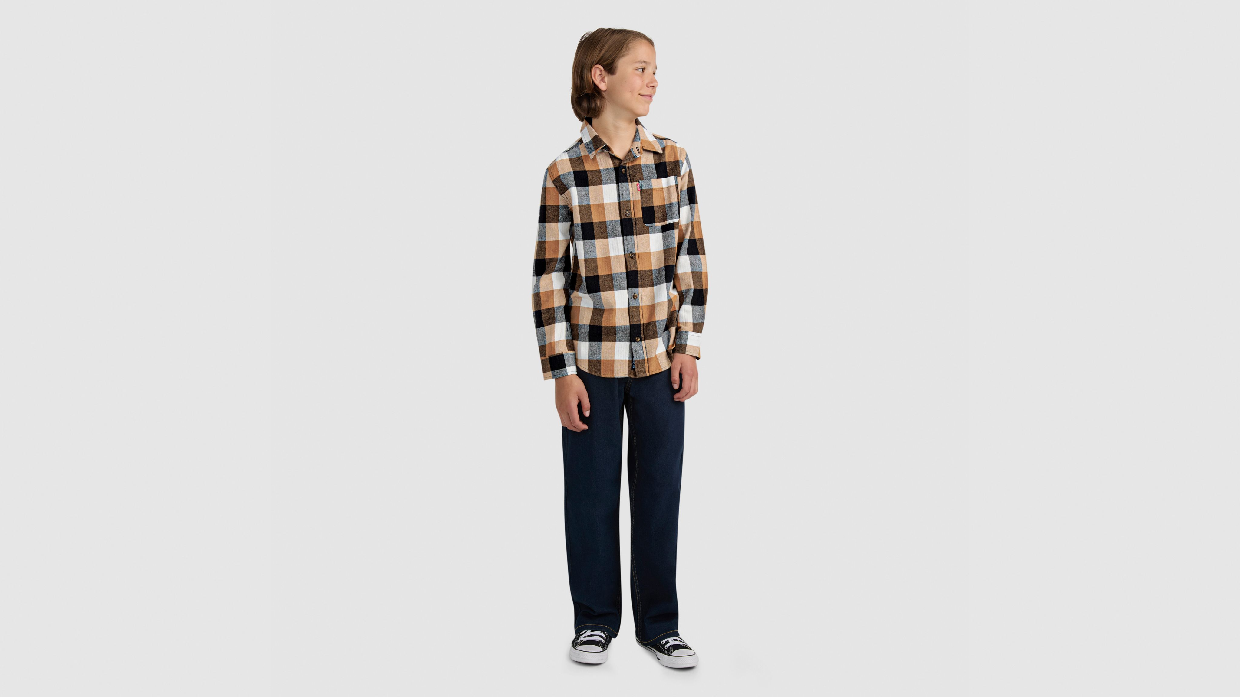 Levi's Buffalo Check Flannel Shirt Big Boys S-xl S In Multi