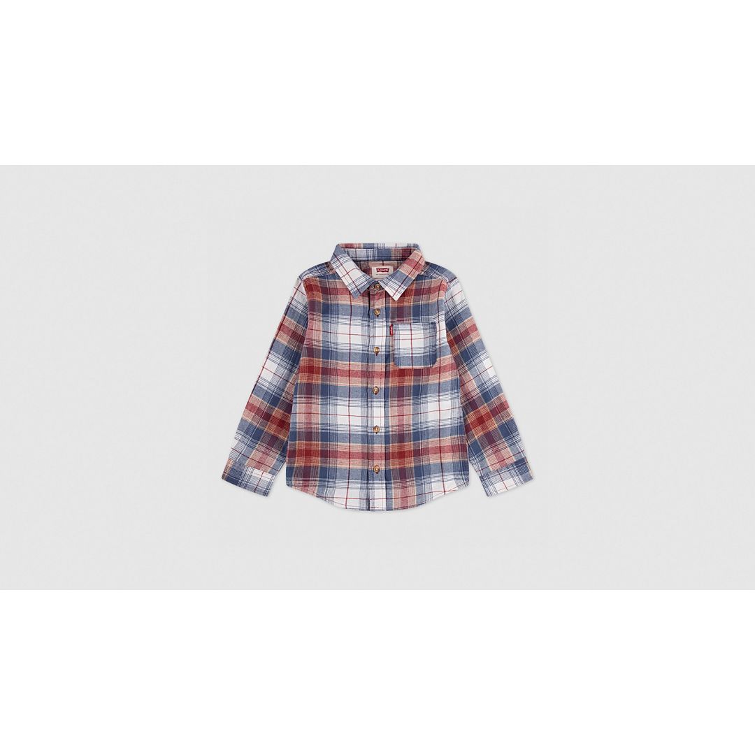 Levi's Levis Indigo Plaid Twill Shirt Little Boys 4-6x 6 In Multi