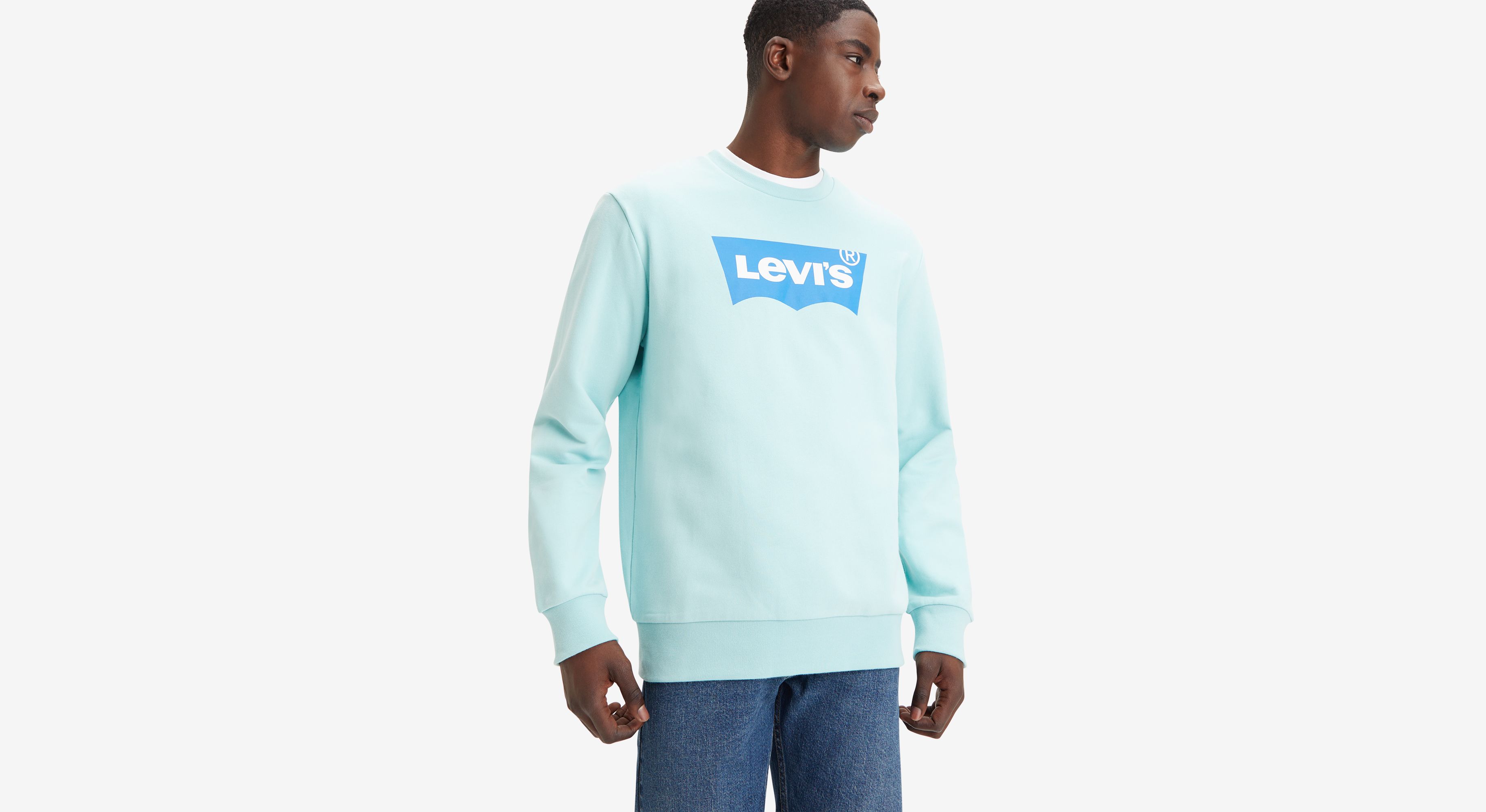 Light blue crewneck sweatshirt sale