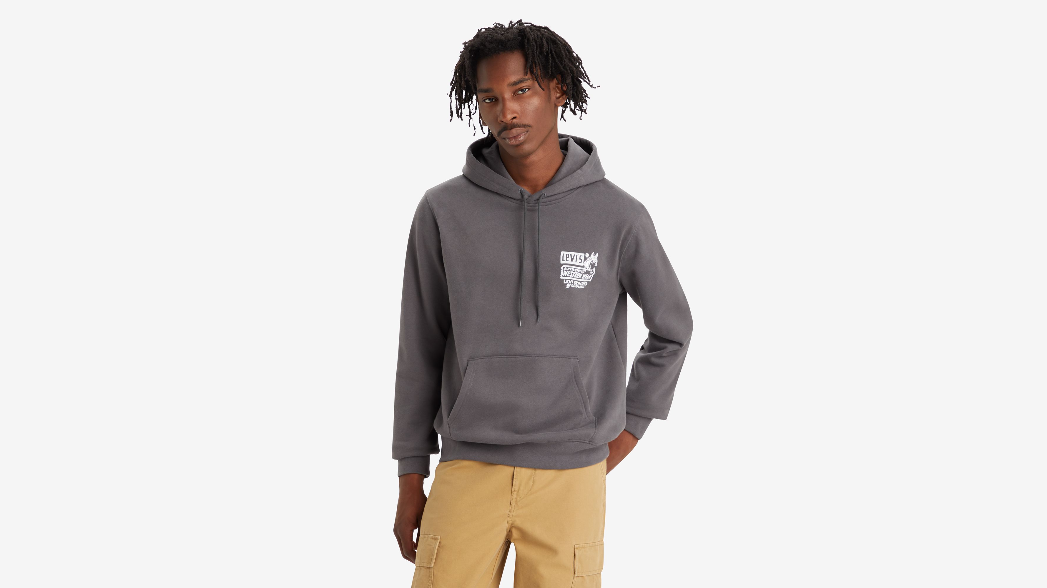 Levis grey best sale hoodie