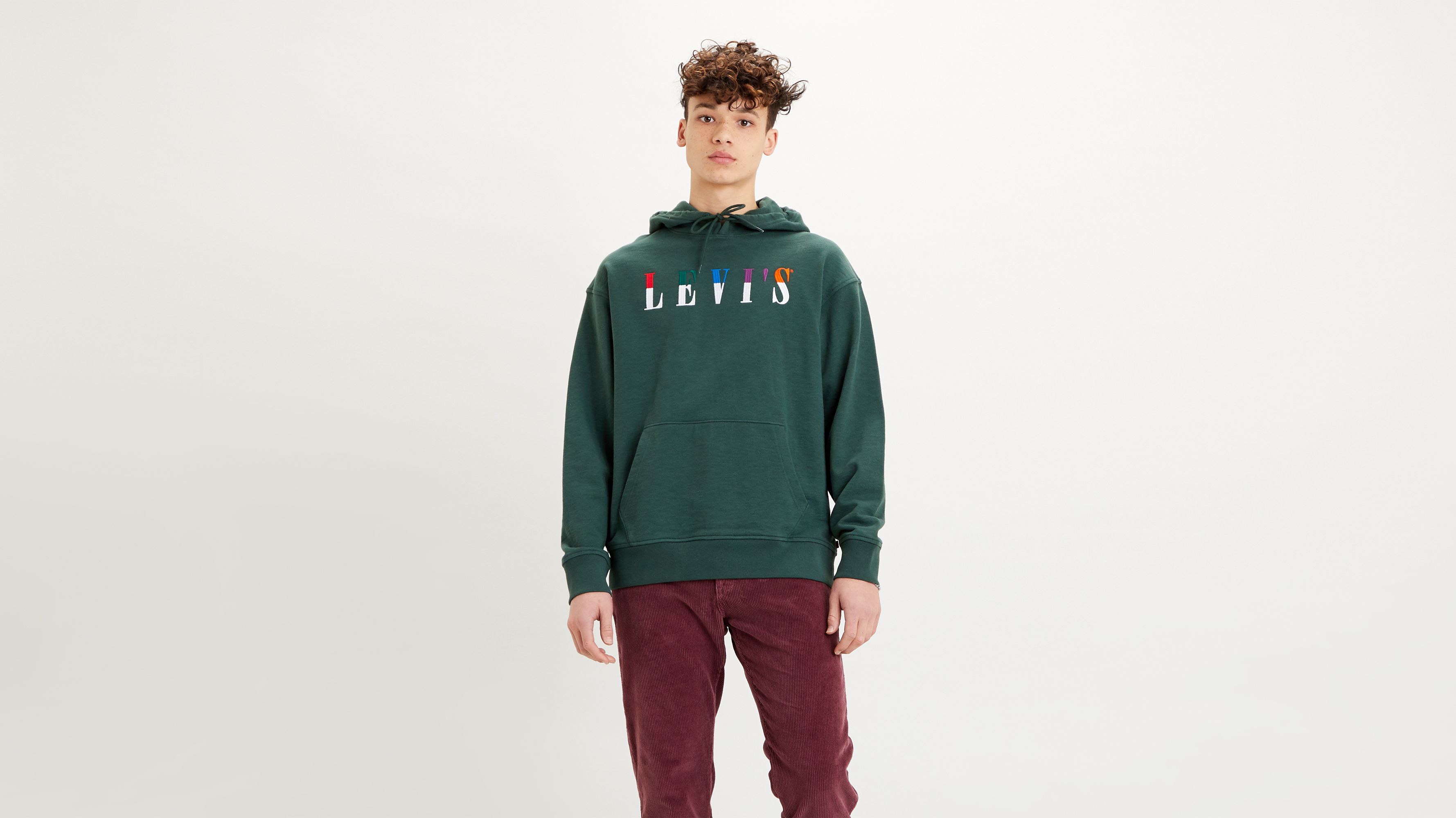 levis hoodie green